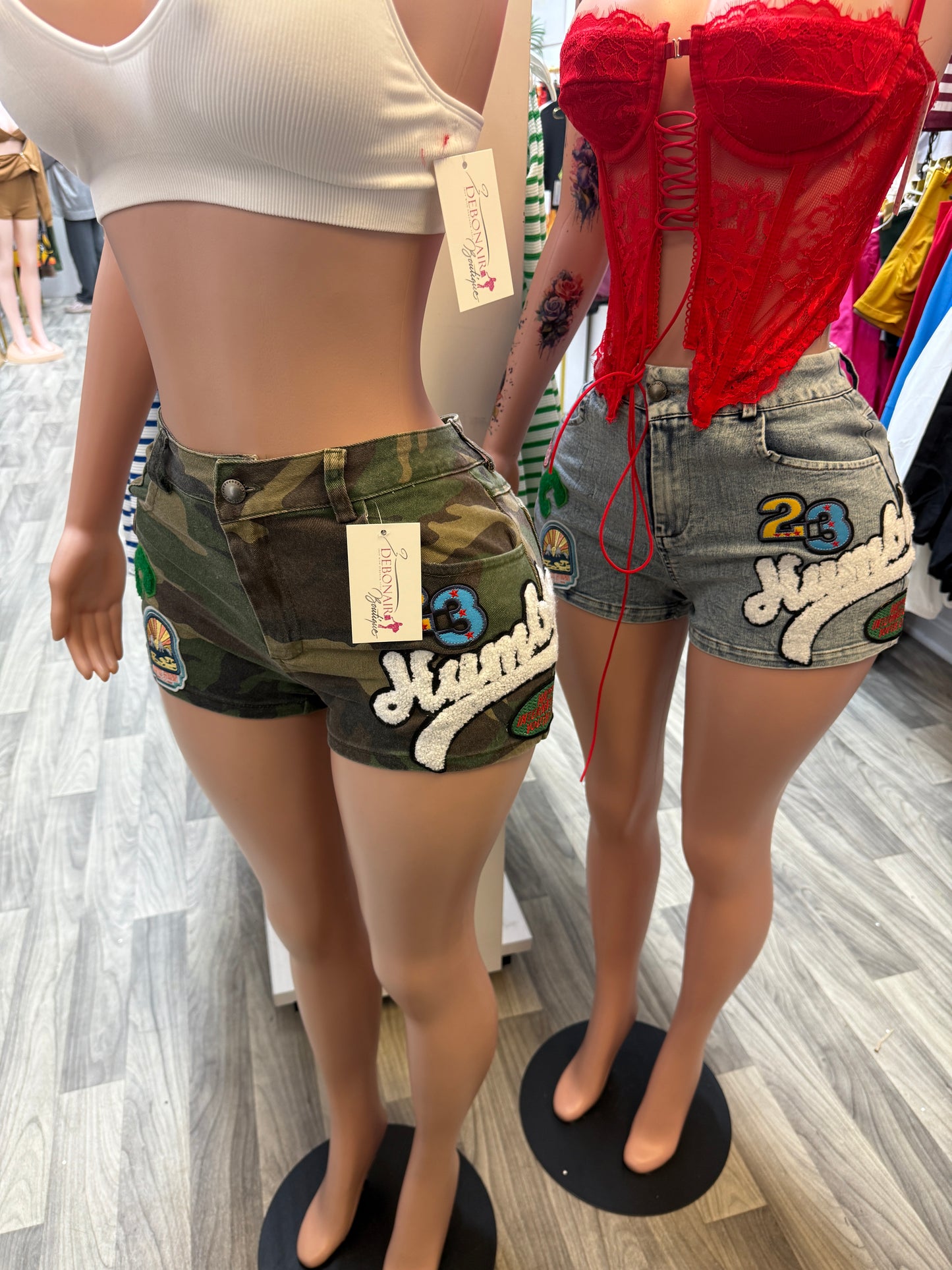 City Vibes Patch Denim Shorts