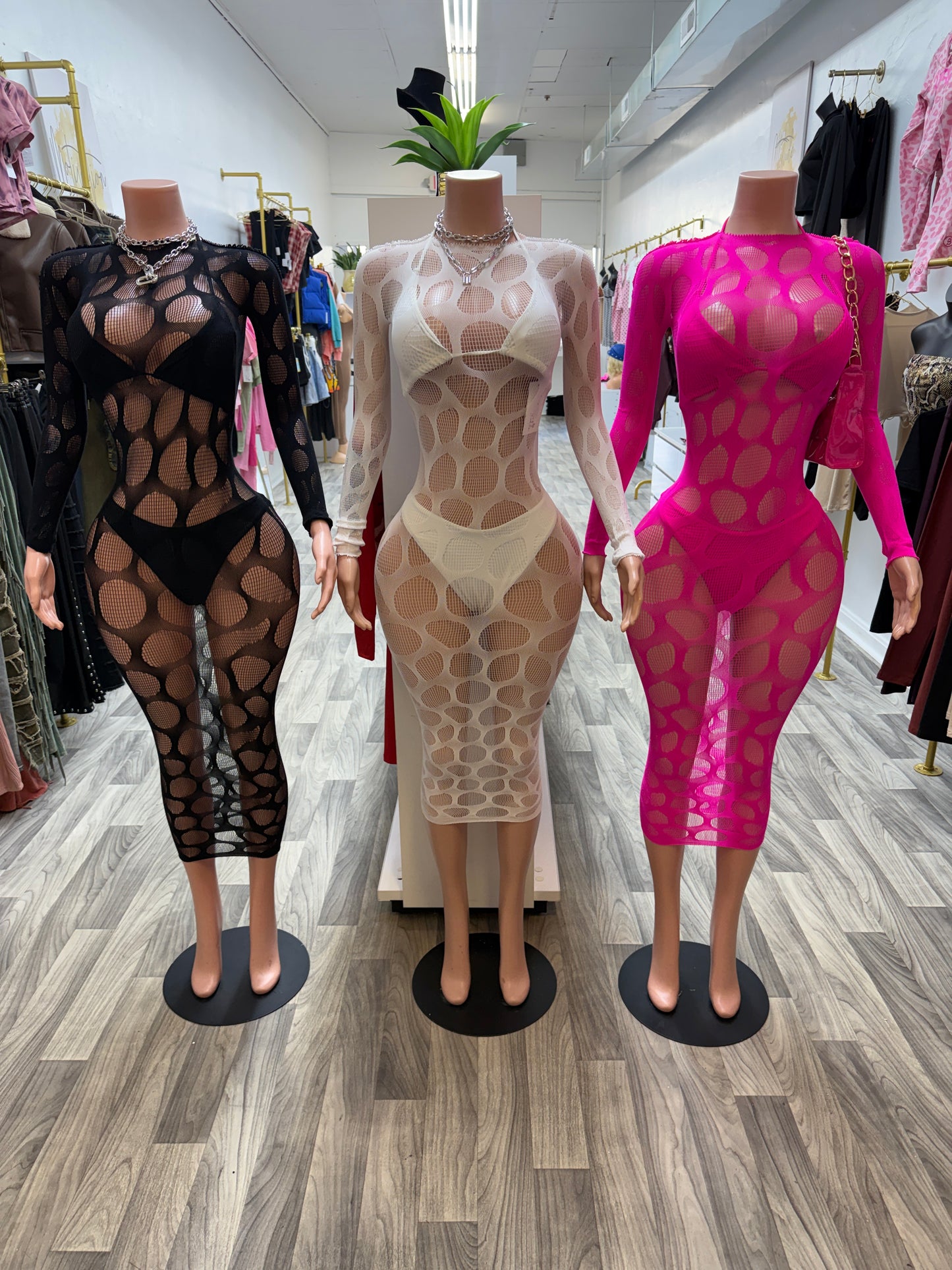 Island Seduction Fishnet Cover-Up Dress