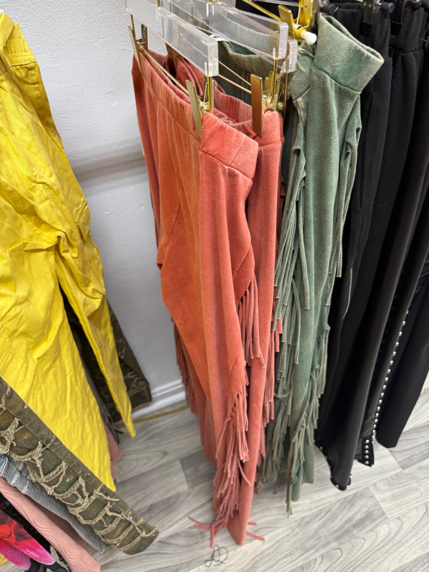 Unique Fringe Washed Pants