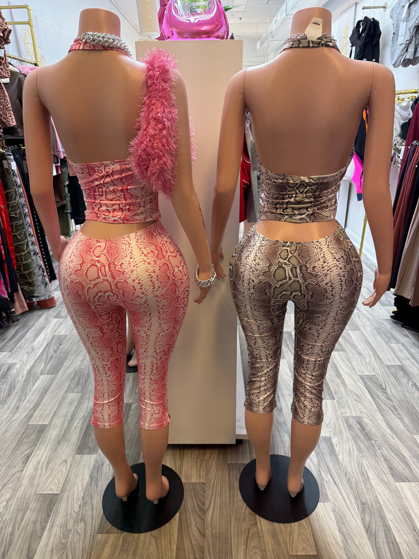 Wild Attraction Snake Print Capri Set