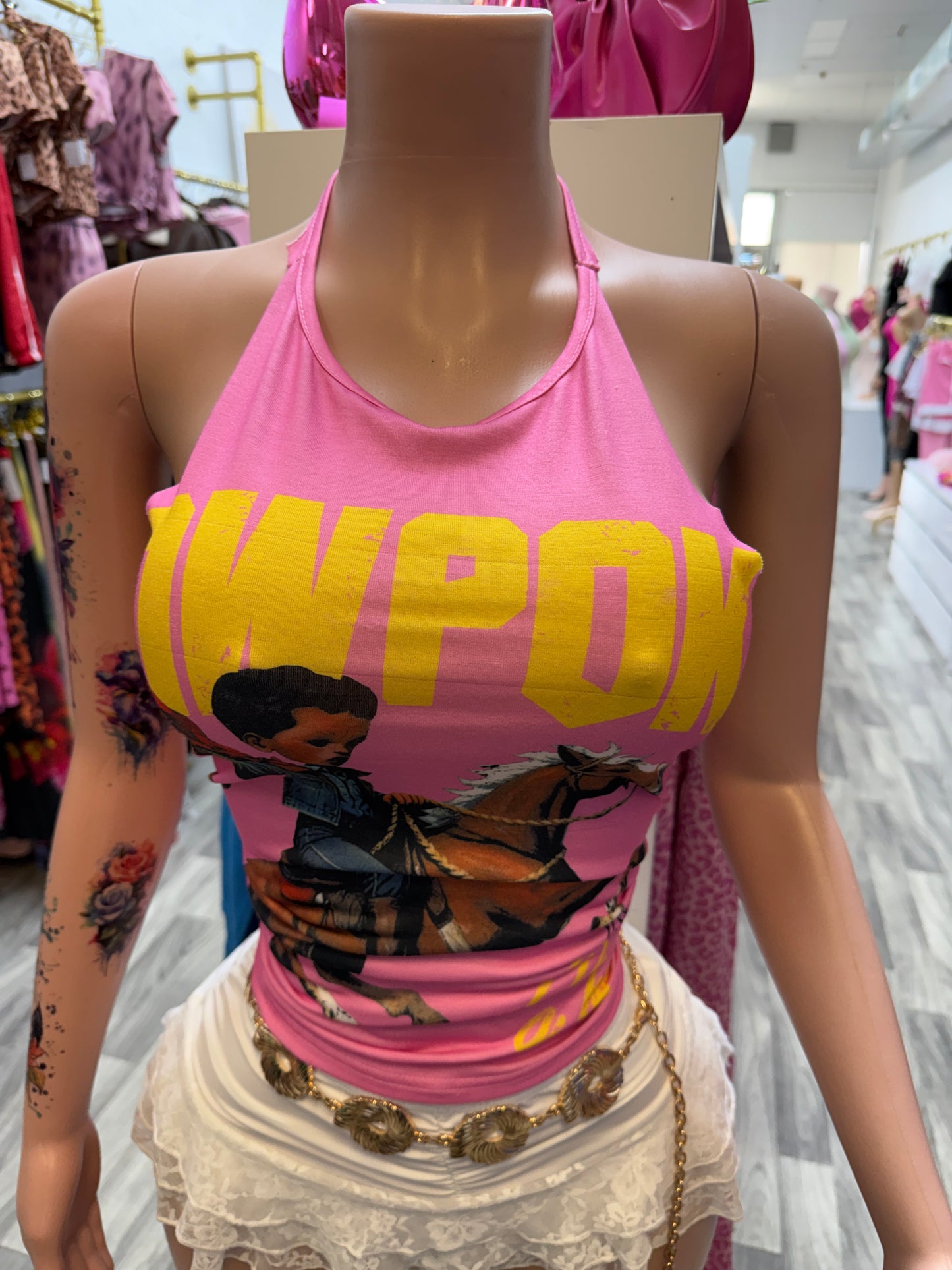 Cowgirl Barbie Graphic Halter Top 💕🐎✨