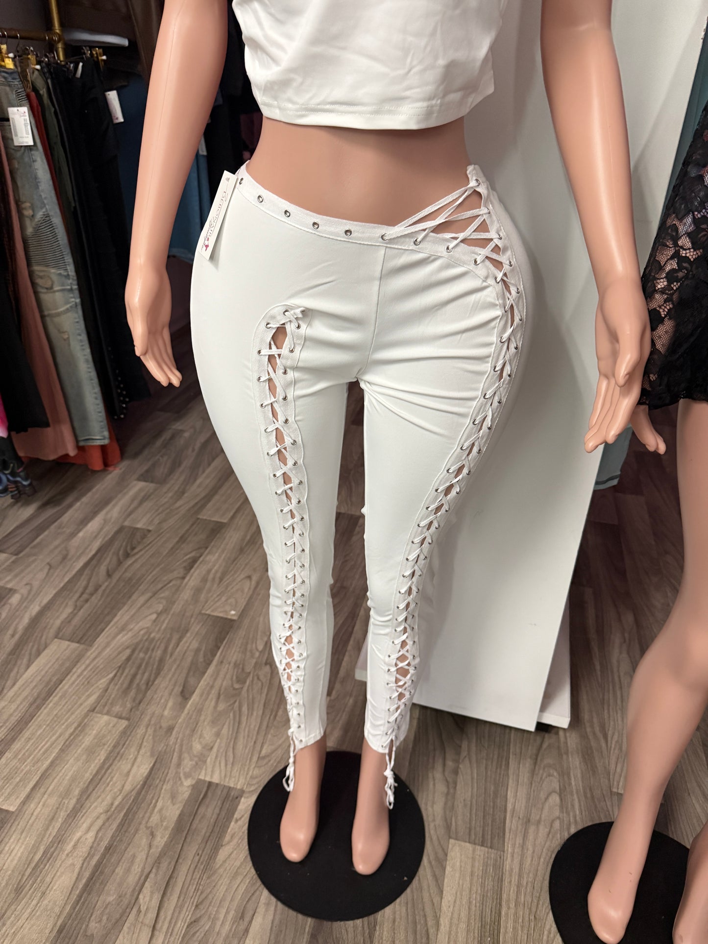 Angel Energy Lace-Up Pant Set – White