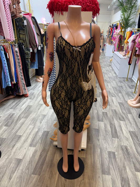 Midnight Romance Lace Capri Jumpsuit