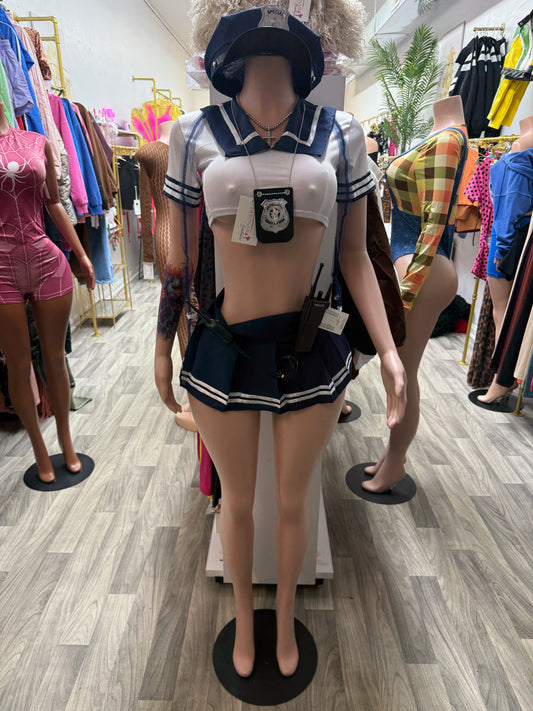 Under Arrest Sexy Police Officer Halloween Costume – Navy Blue