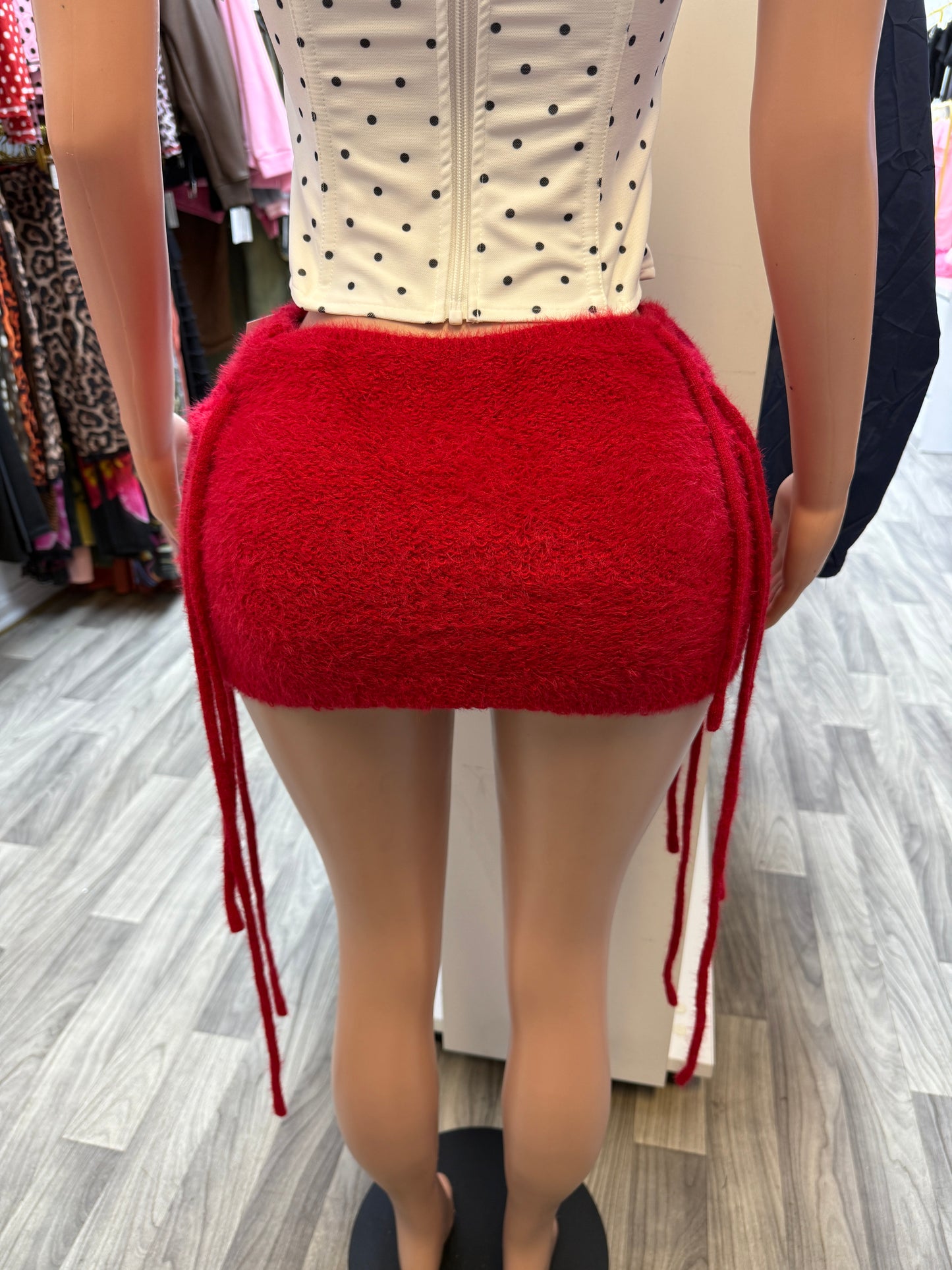 Cozy Crush Fuzzy Side-Tie Mini Skirt