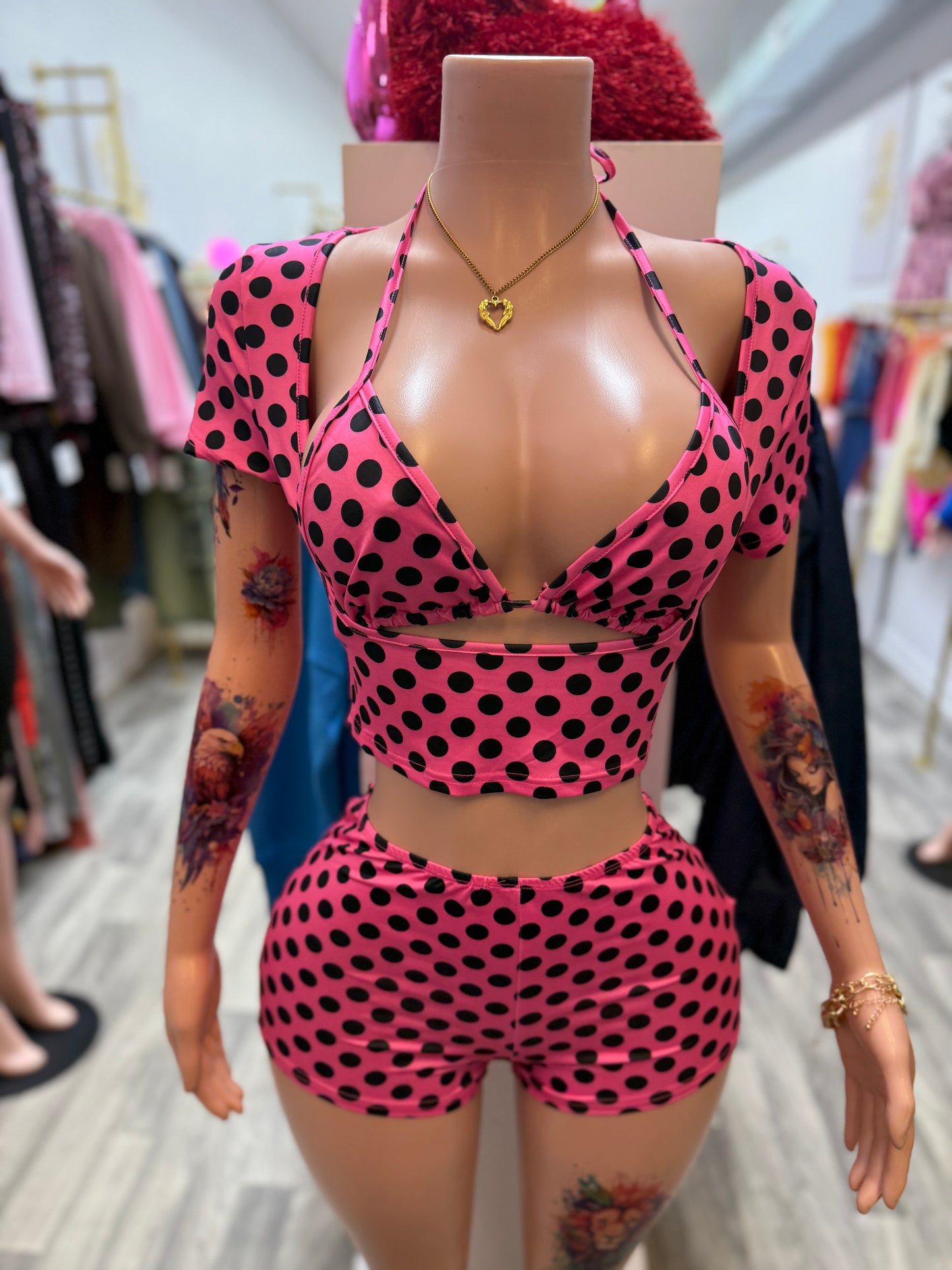 Pretty In Polka 3-Piece Short Set