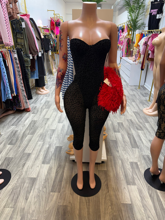 Midnight Luxe Leopard Lace-Up Jumpsuit