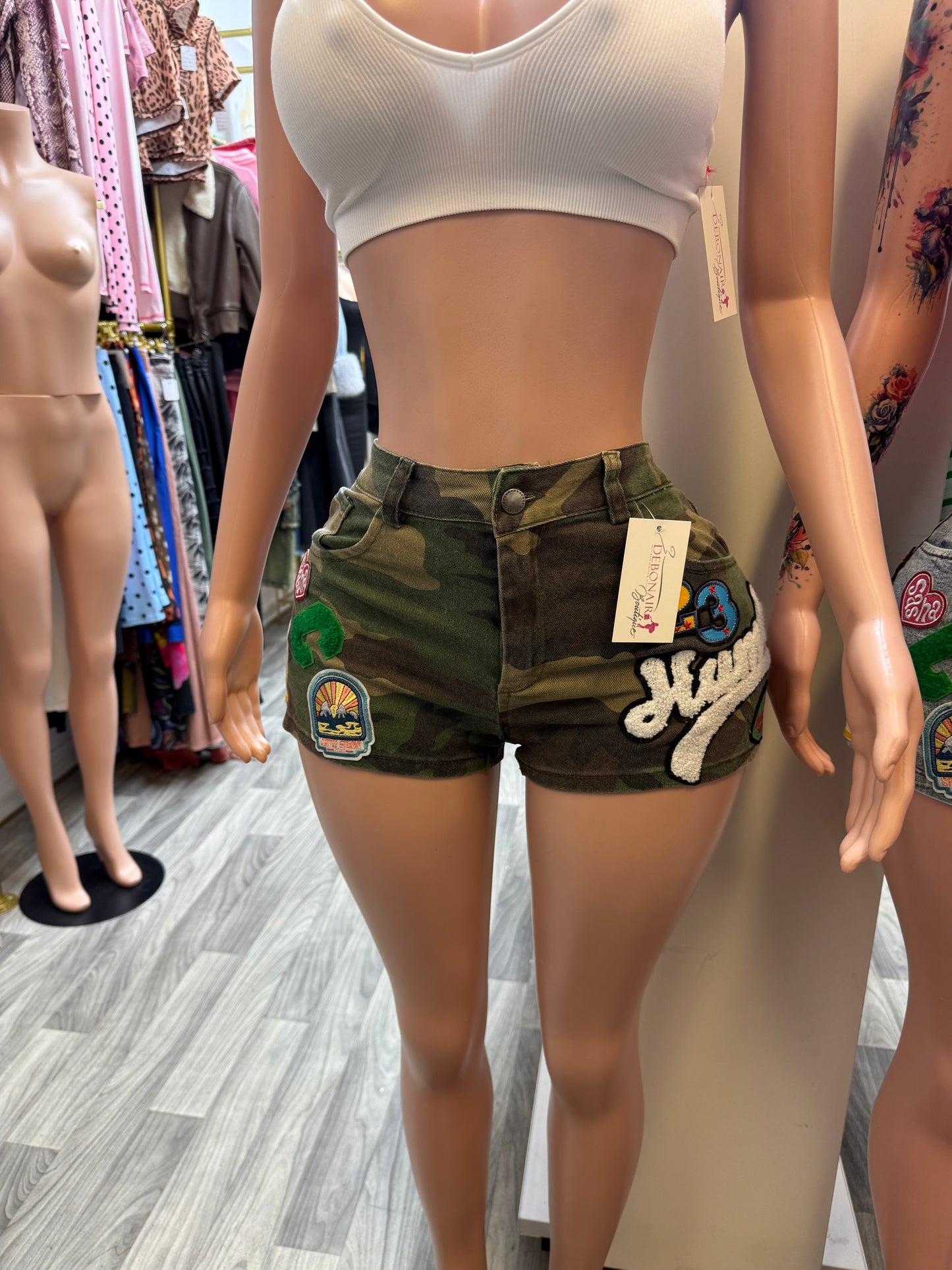 City Vibes Patch Denim Shorts