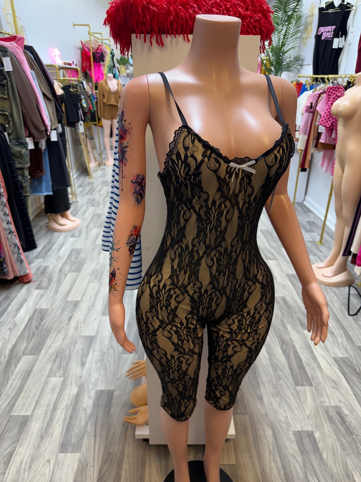 Midnight Romance Lace Capri Jumpsuit