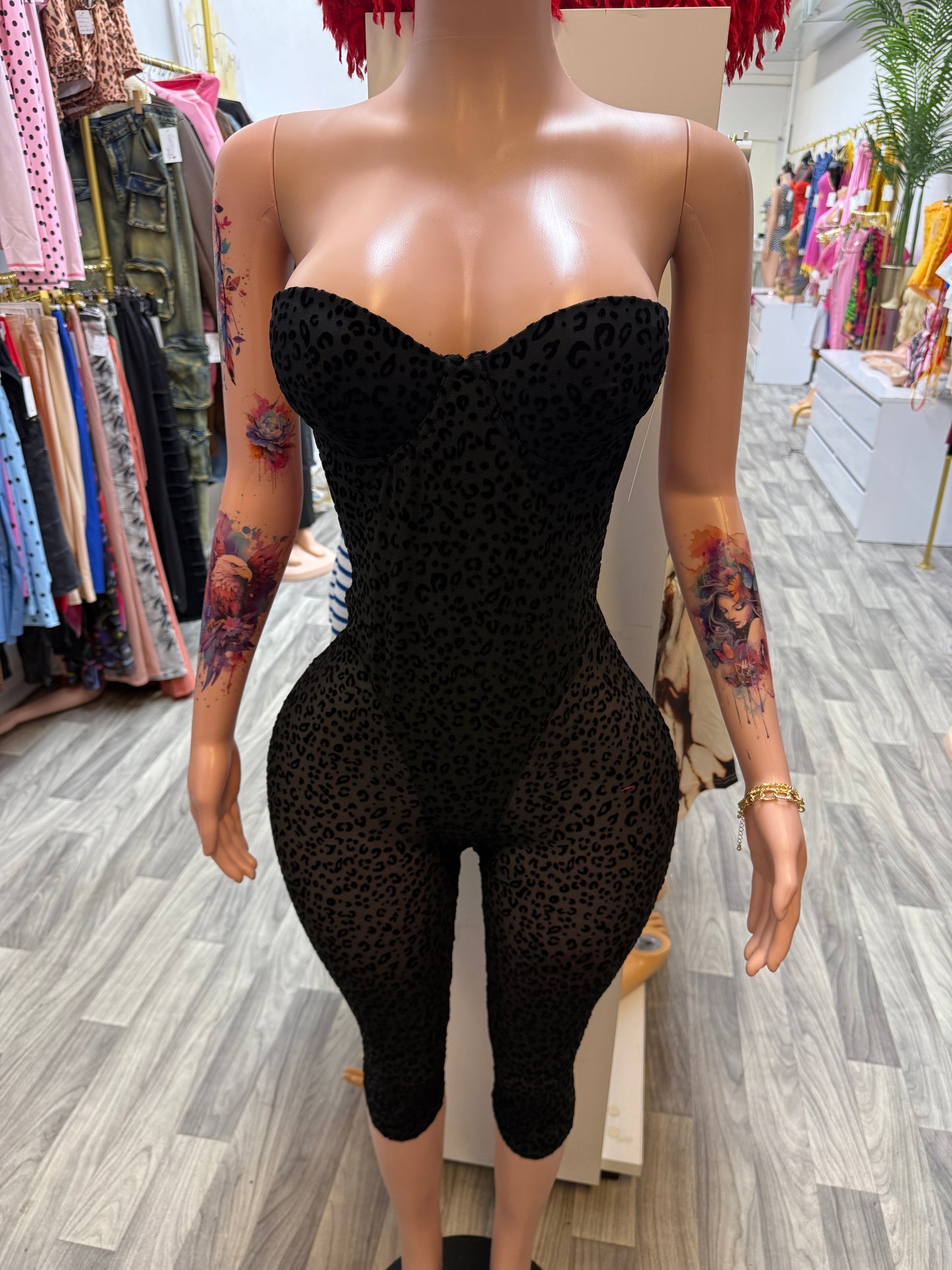 Midnight Luxe Leopard Lace-Up Jumpsuit