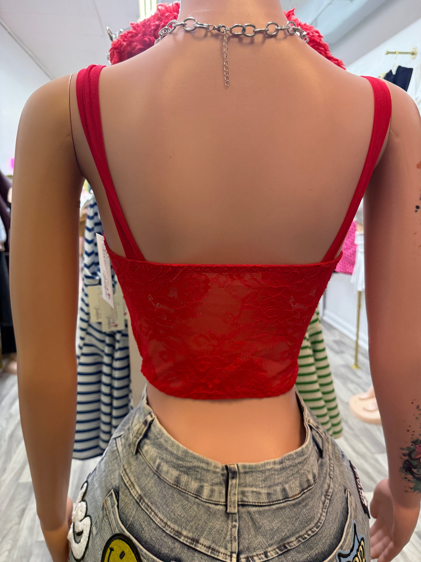 Scarlet Seduction Lace Corset Top