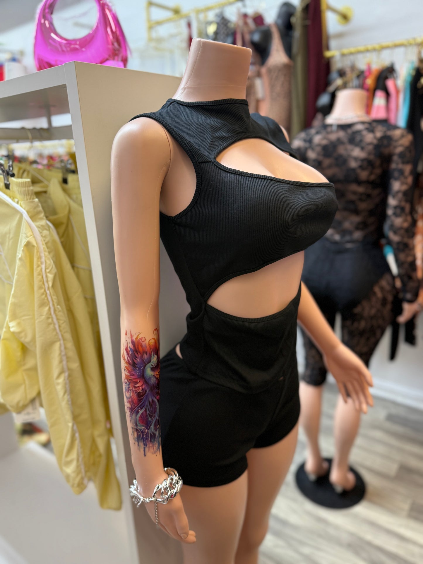 Midnight Edge Cutout Shorts Set
