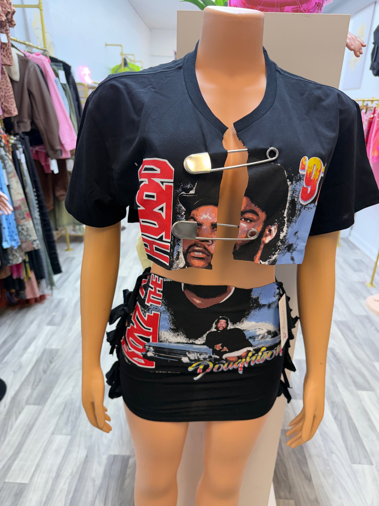 90’s Icon Safety Pin Graphic Skirt Set