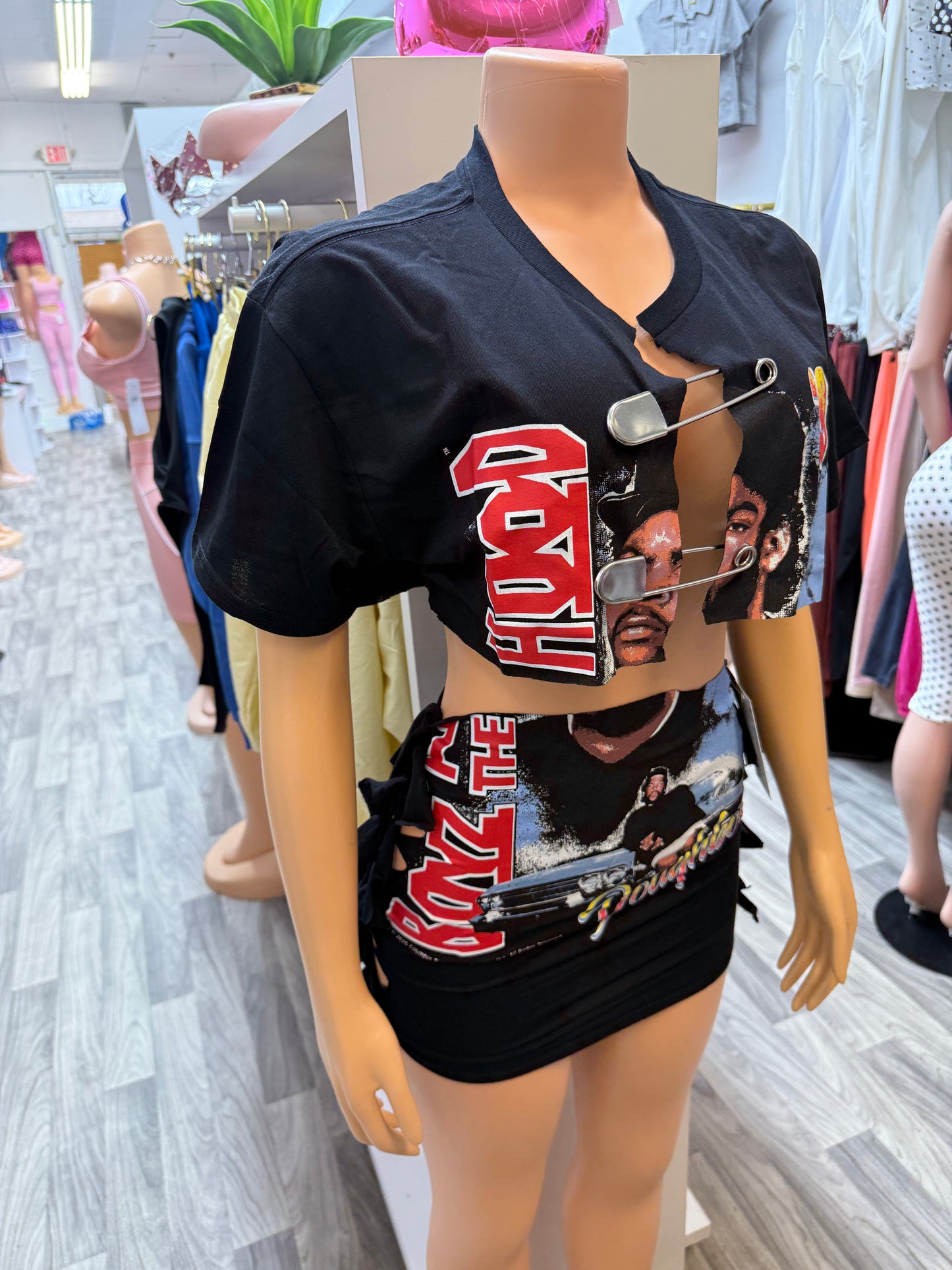 90’s Icon Safety Pin Graphic Skirt Set