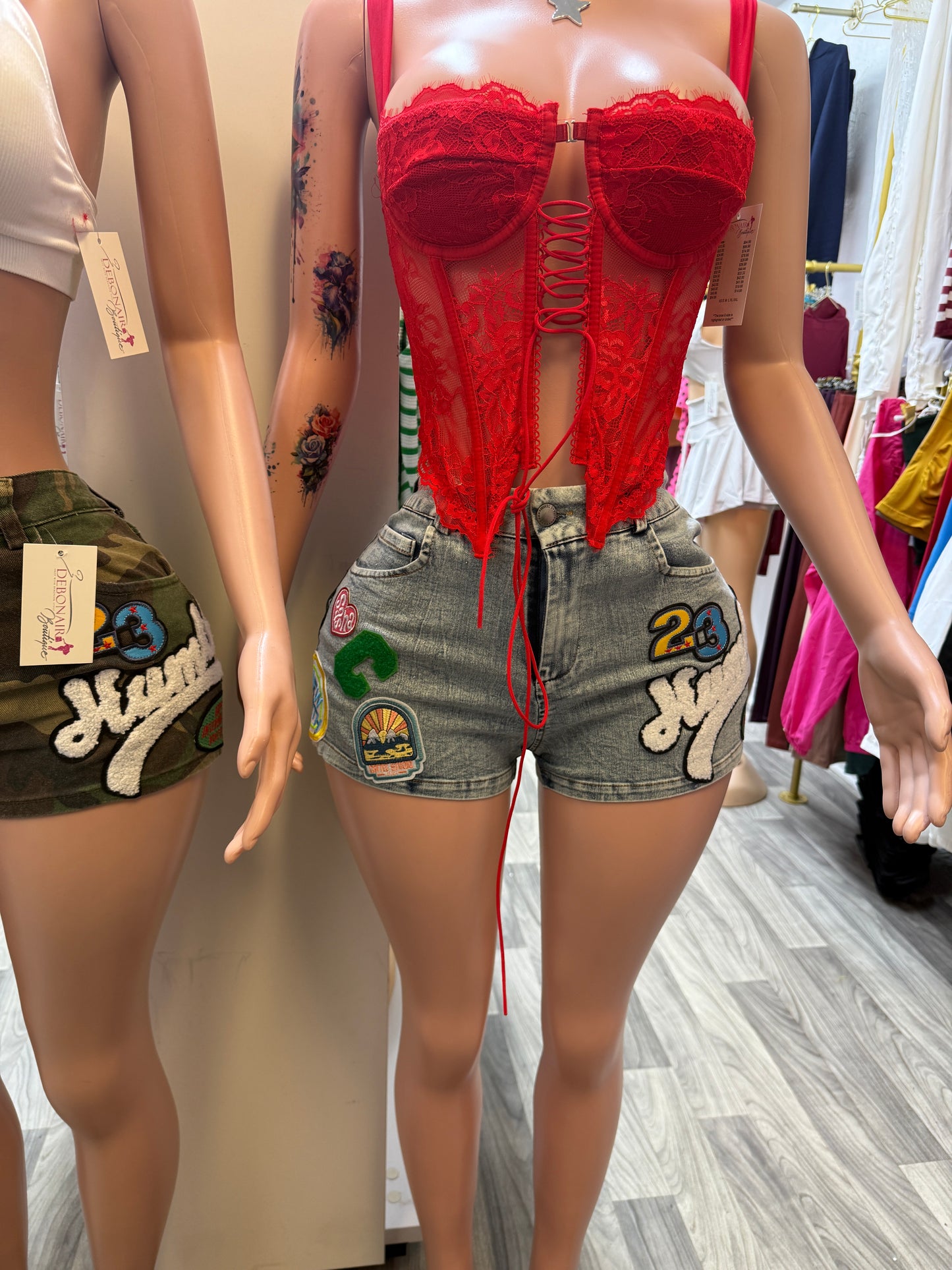 City Vibes Patch Denim Shorts