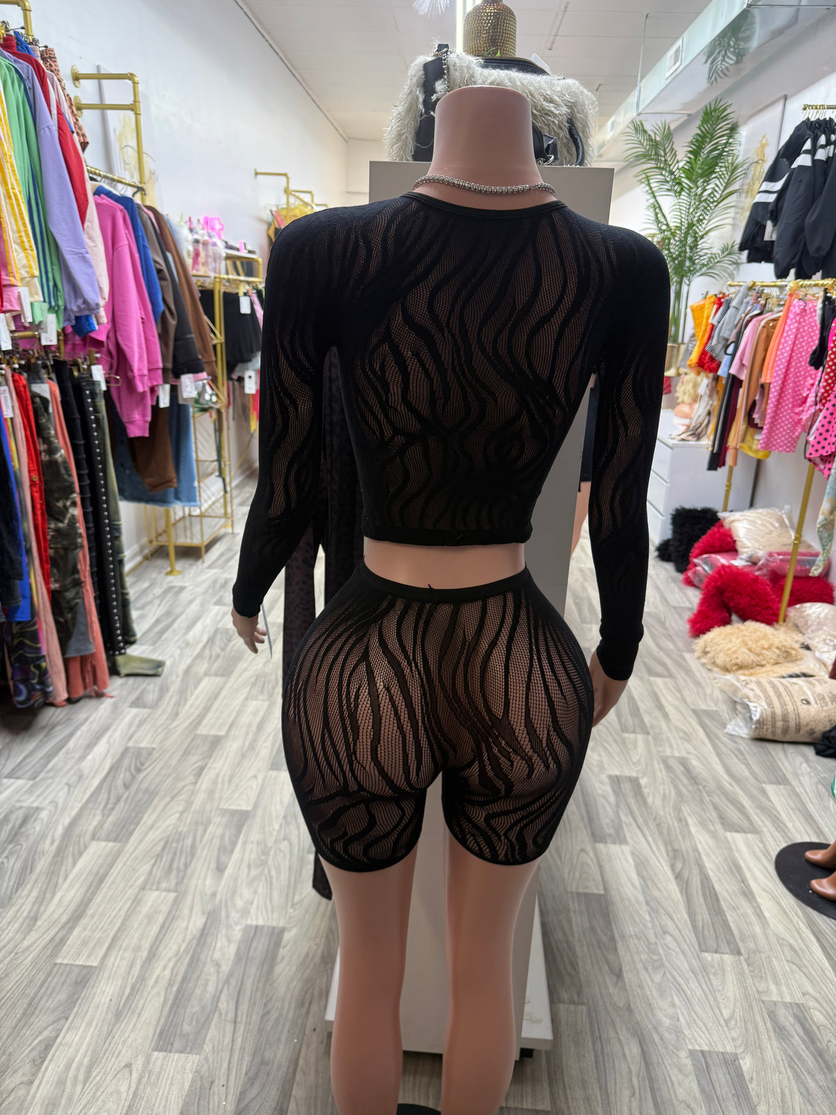 After Hours Sheer Swirl Two-Piece Short Set