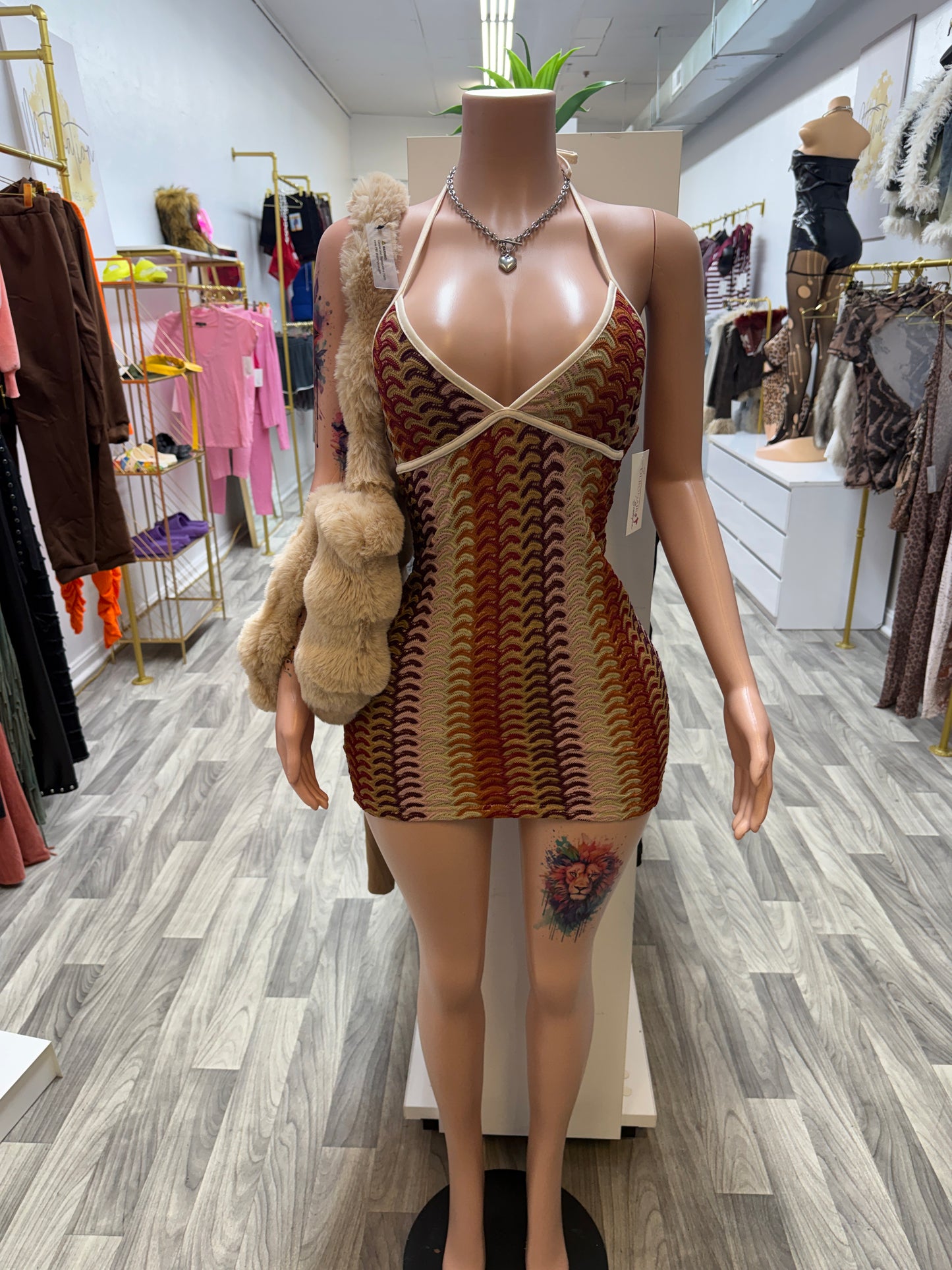 Golden Hour Halter Mini Dress – Snatched Backless Bodycon