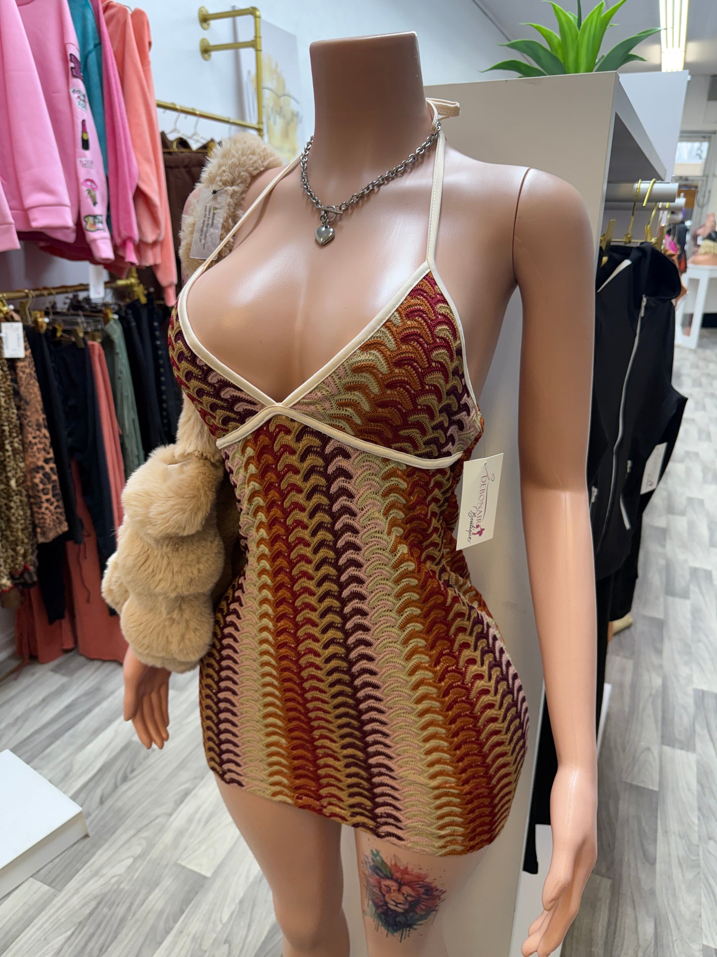 Golden Hour Halter Mini Dress – Snatched Backless Bodycon