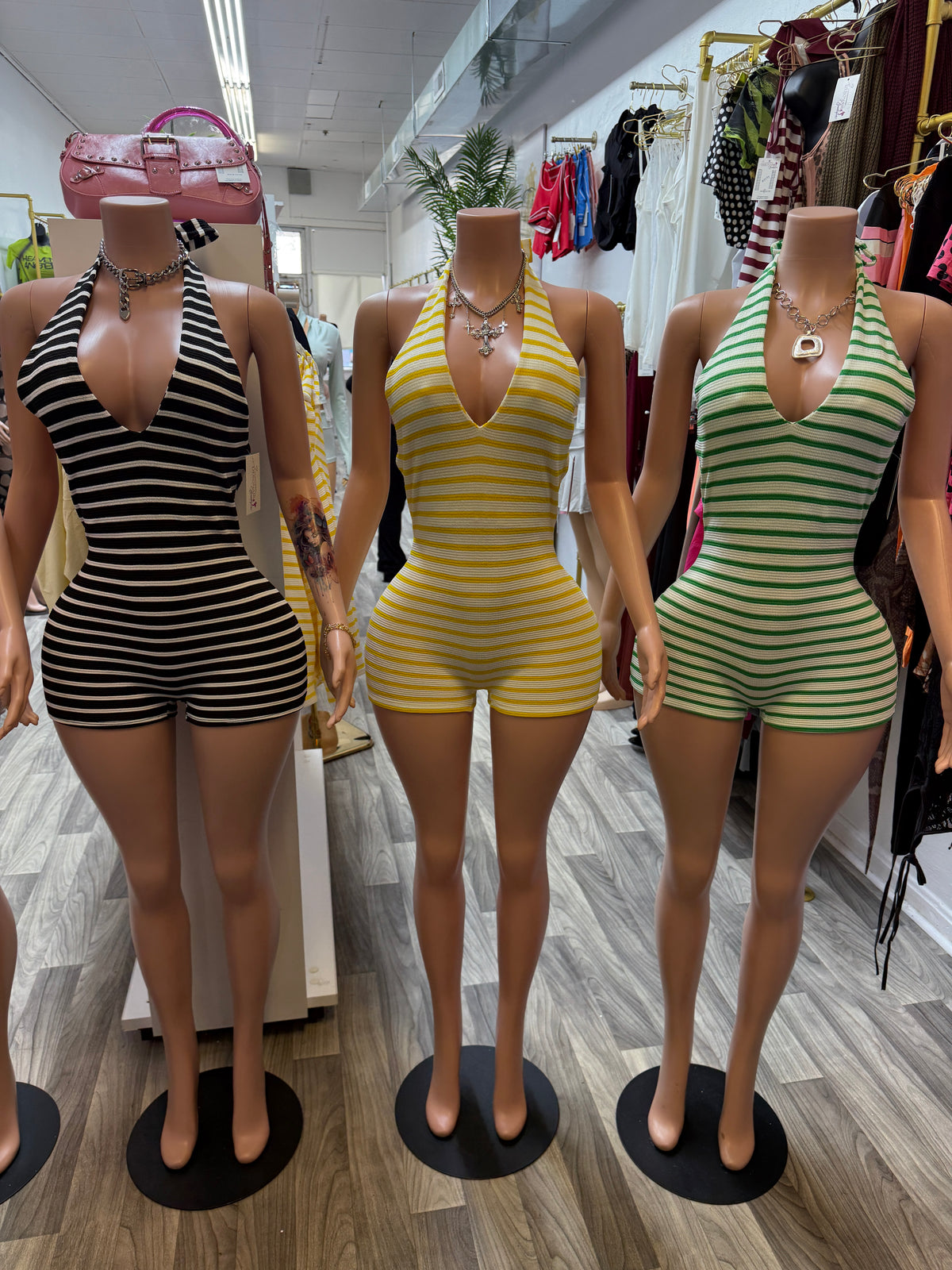 Sunkissed Stripes Halter Romper