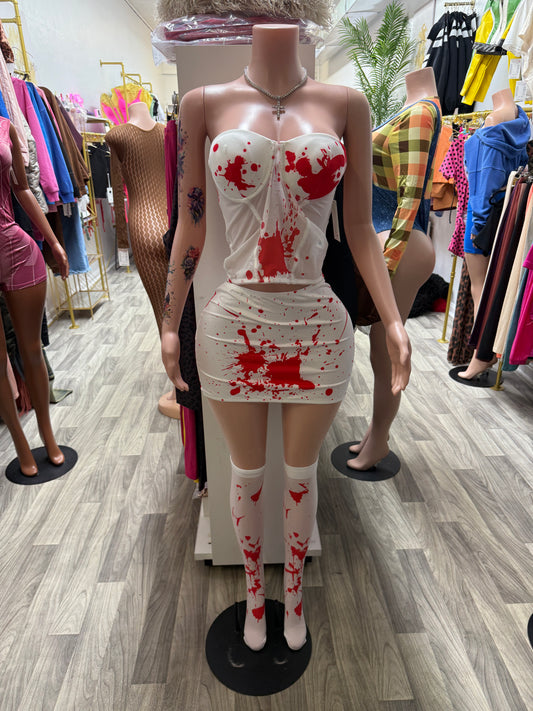 Scream Queen Blood Splatter 3-Piece Halloween Costume Set