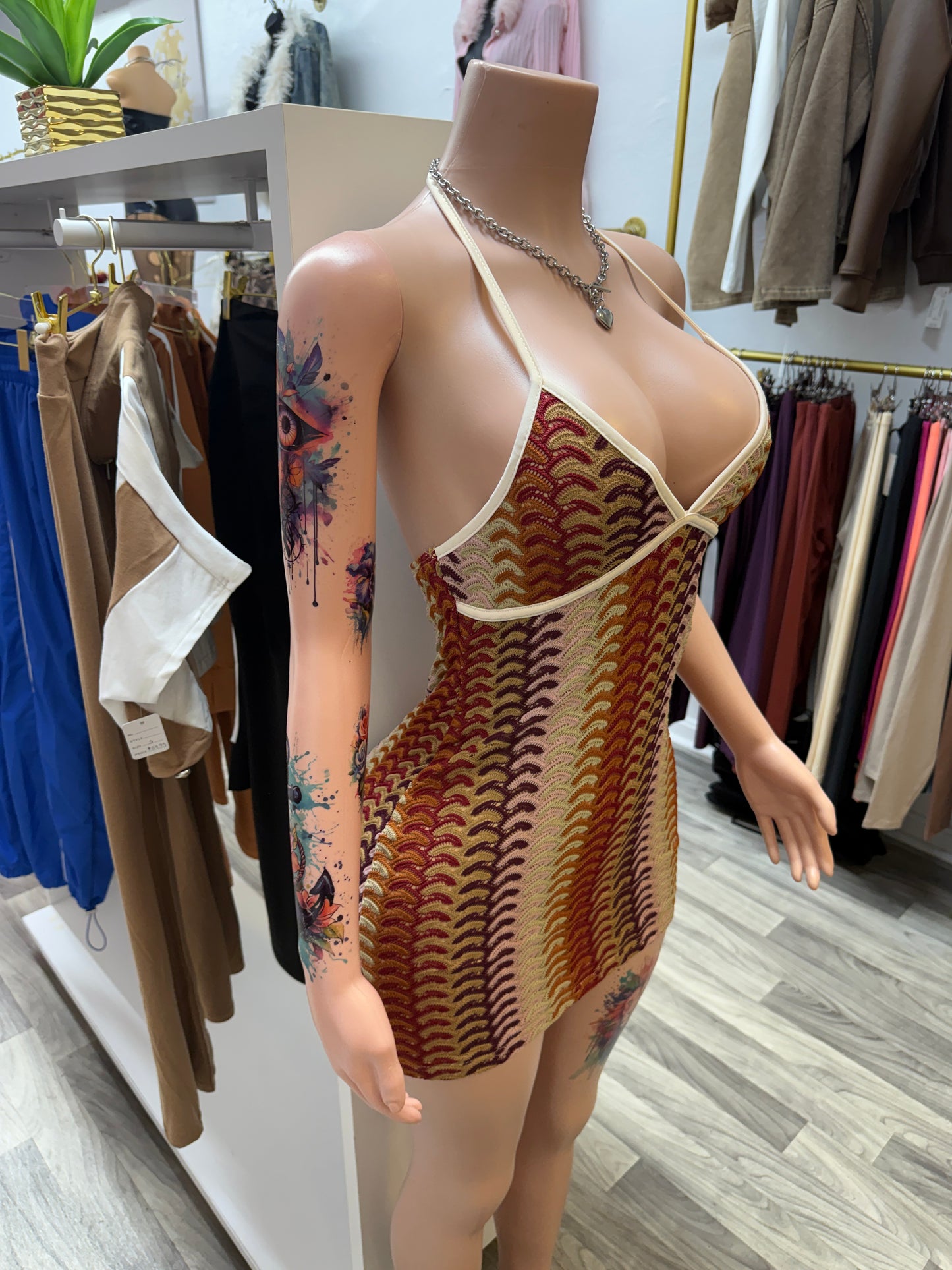Golden Hour Halter Mini Dress – Snatched Backless Bodycon