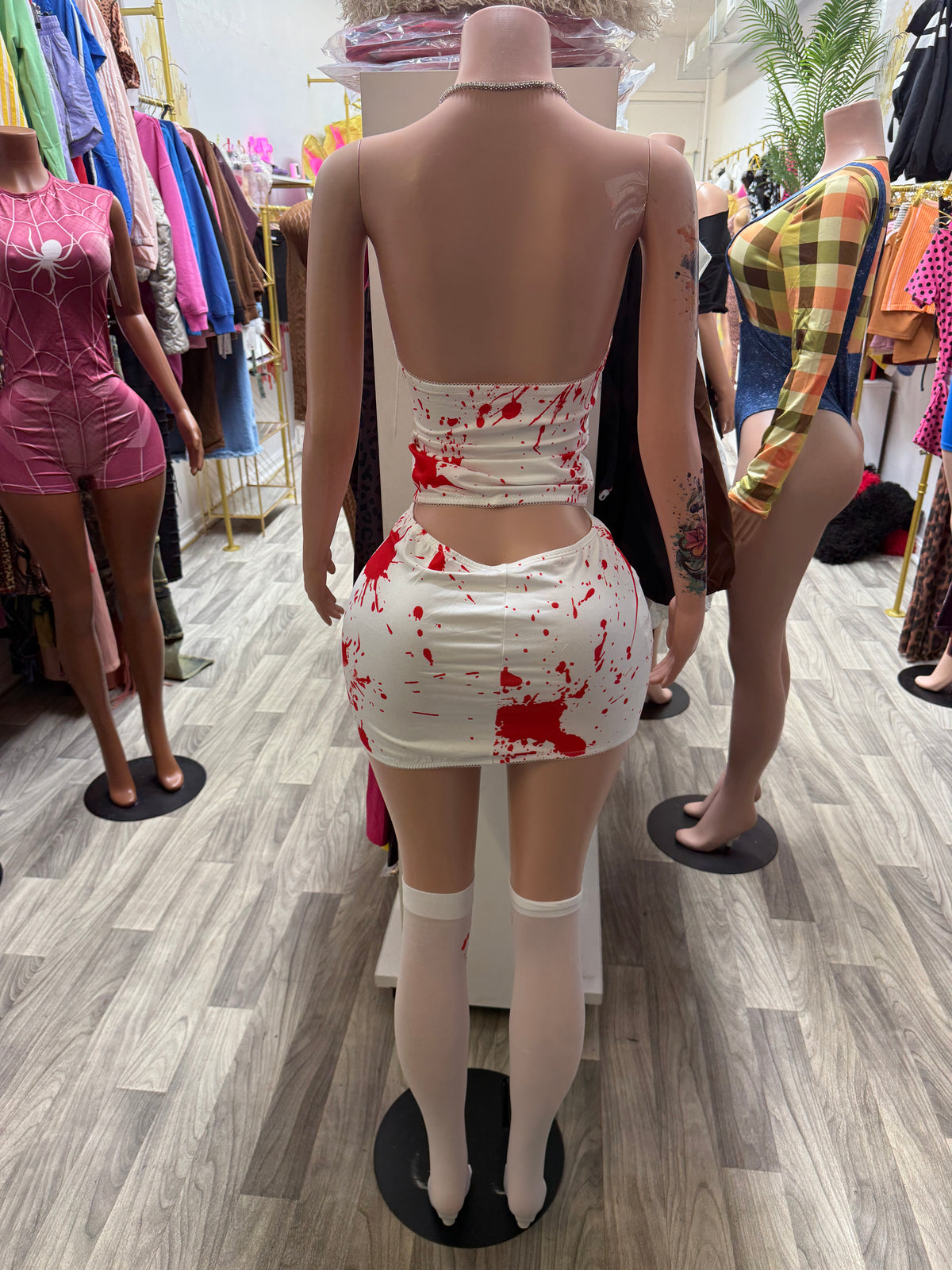 Scream Queen Blood Splatter 3-Piece Halloween Costume Set