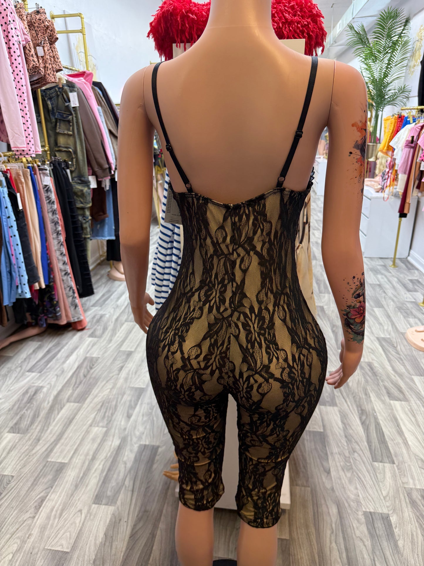 Midnight Romance Lace Capri Jumpsuit
