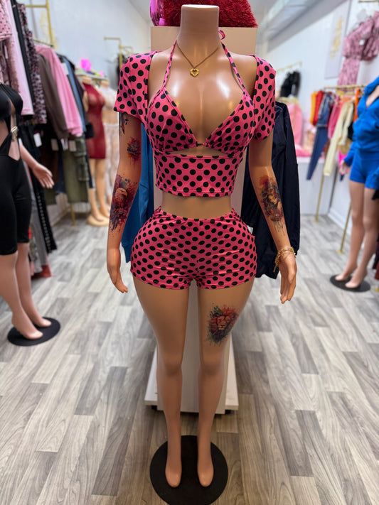 Pretty In Polka 3-Piece Short Set