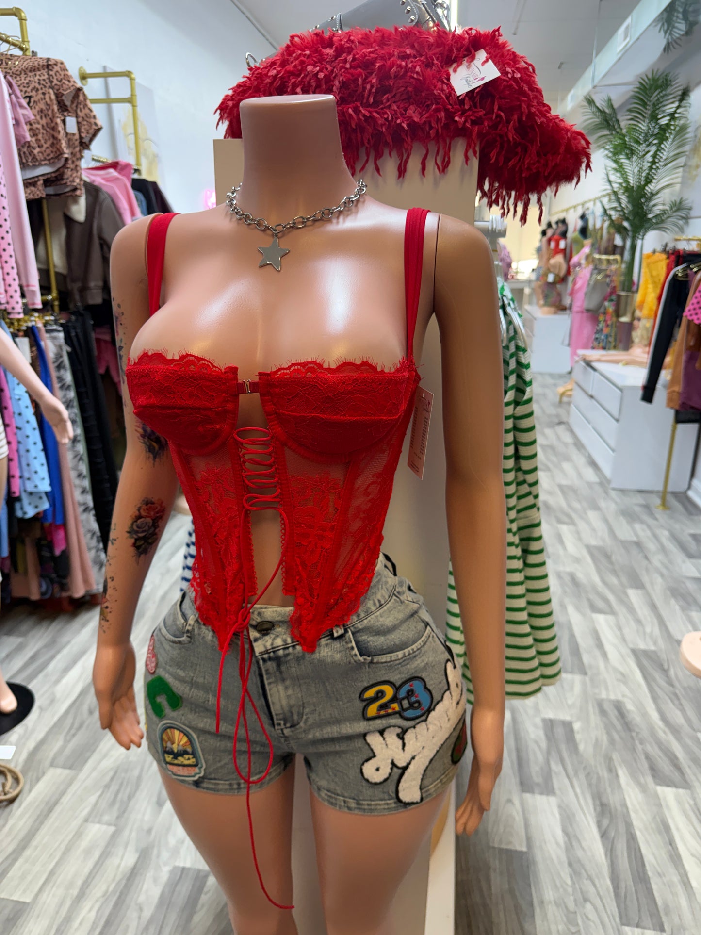 Scarlet Seduction Lace Corset Top
