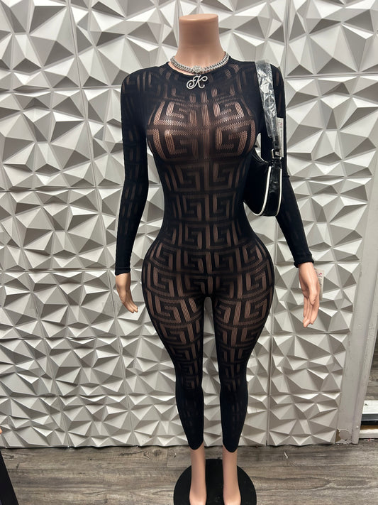 Snatch Me Up Mesh Bodysuit Jumpsuit (One Size)