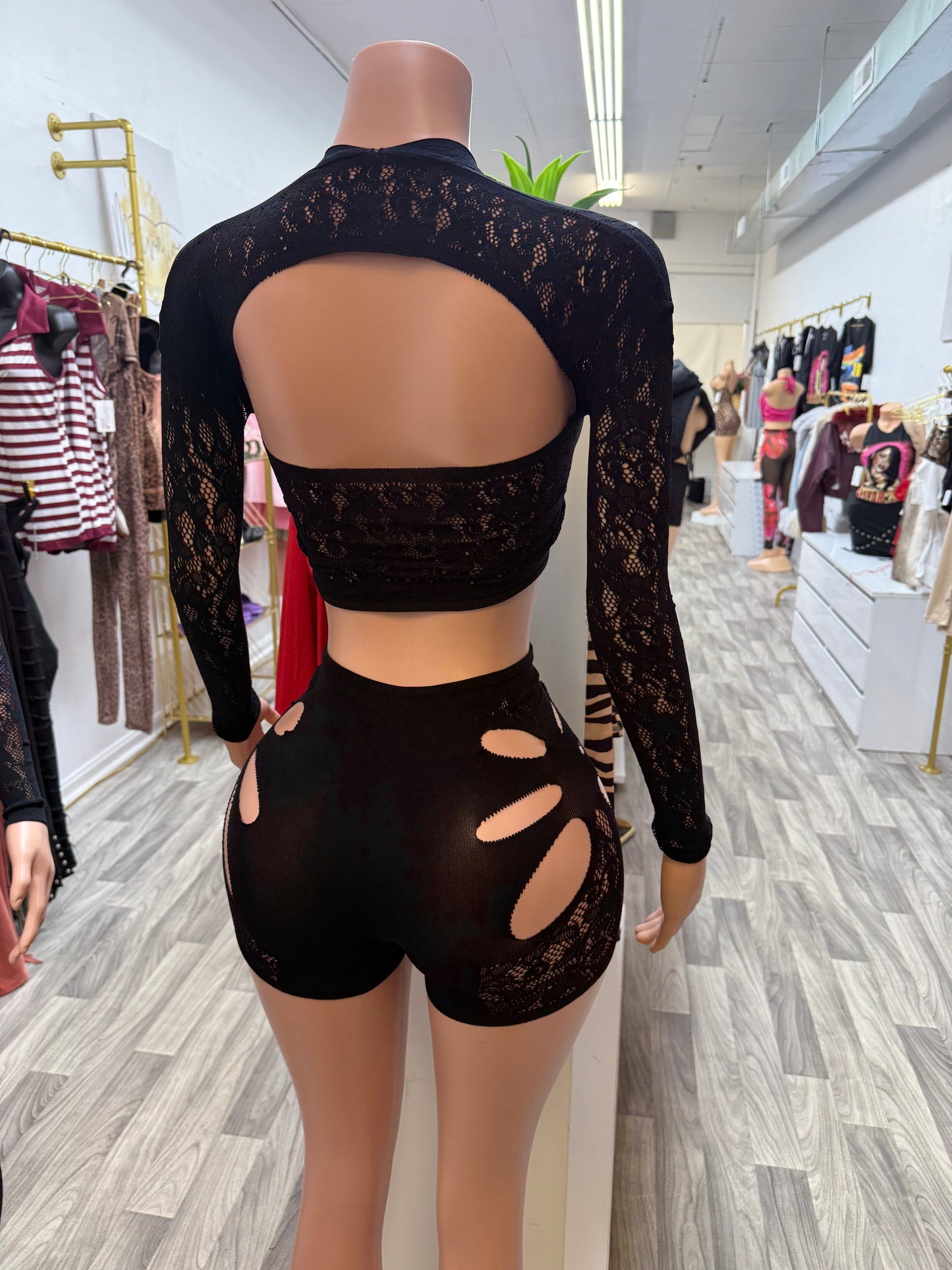 Midnight Temptation Cutout Set – One Size Sculpting Fit (2-Piece)