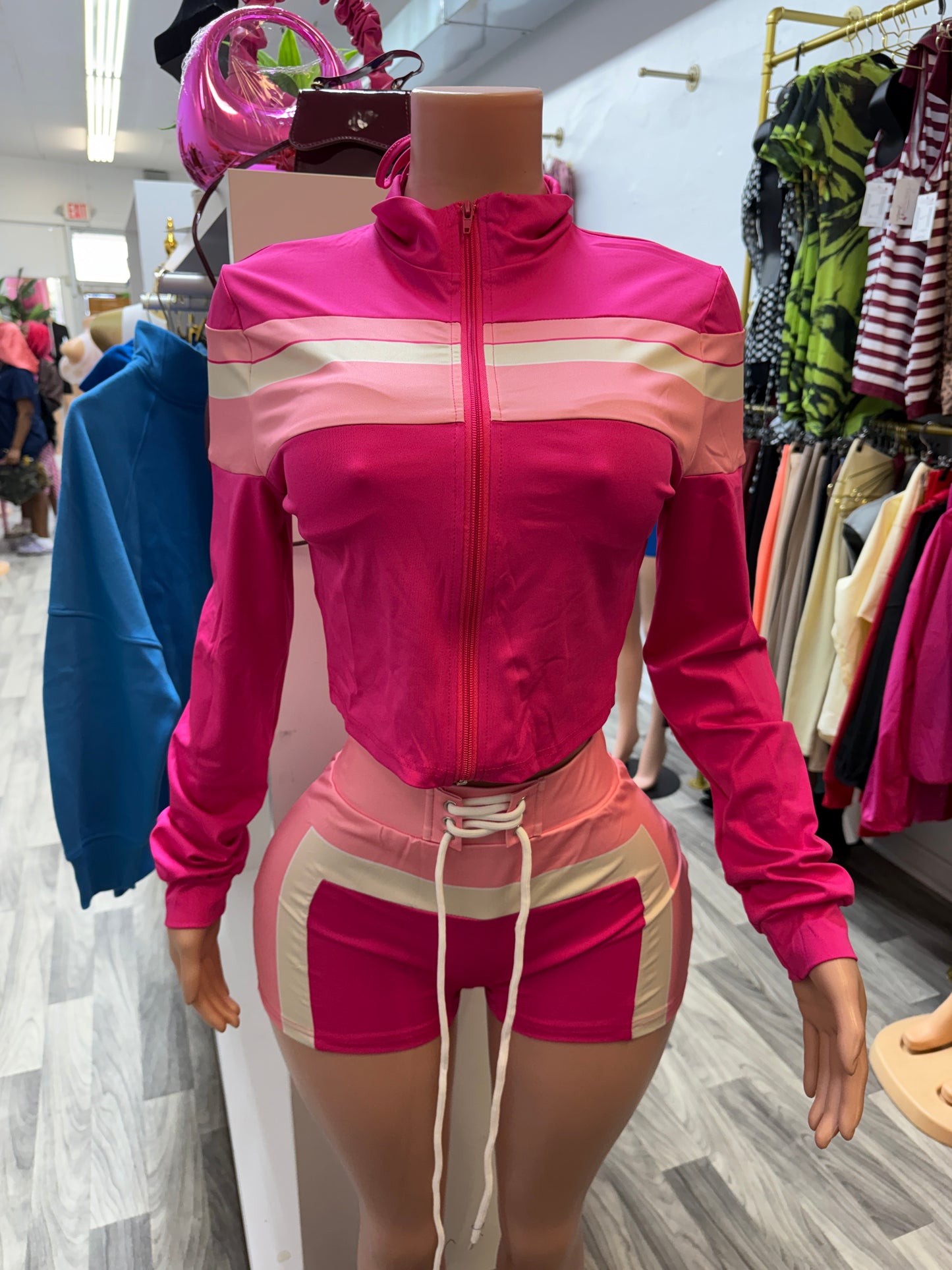 Pink Rush 3-Piece Active Luxe Short Set
