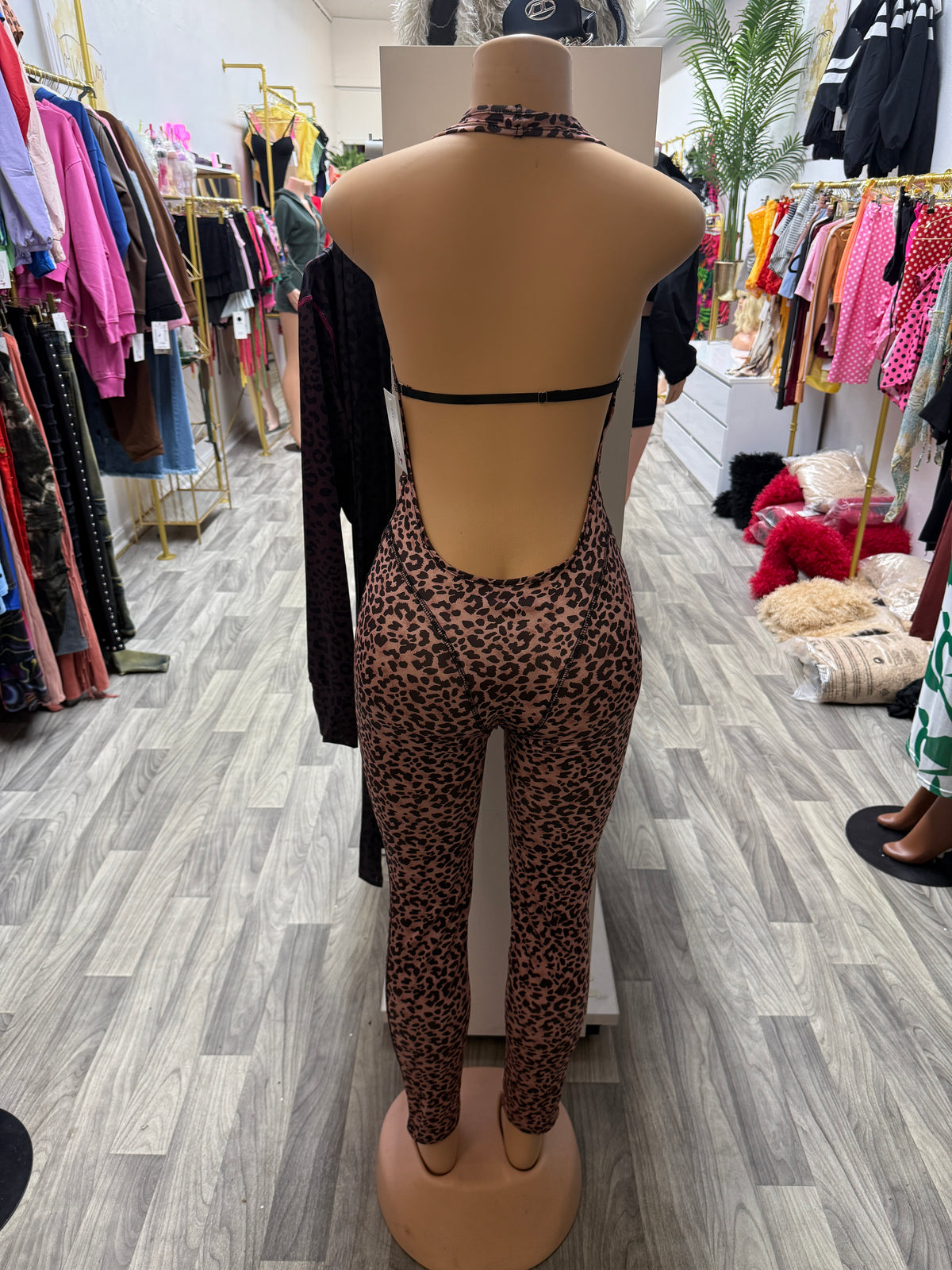Wild Intentions Leopard Halter Jumpsuit