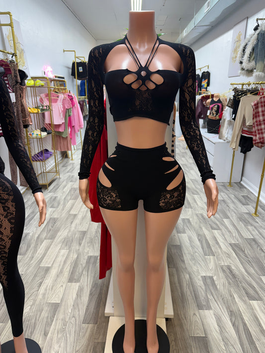 Midnight Temptation Cutout Set – One Size Sculpting Fit (2-Piece)
