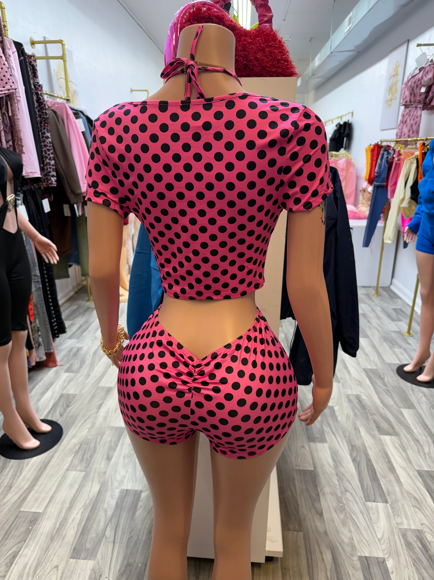Pretty In Polka 3-Piece Short Set