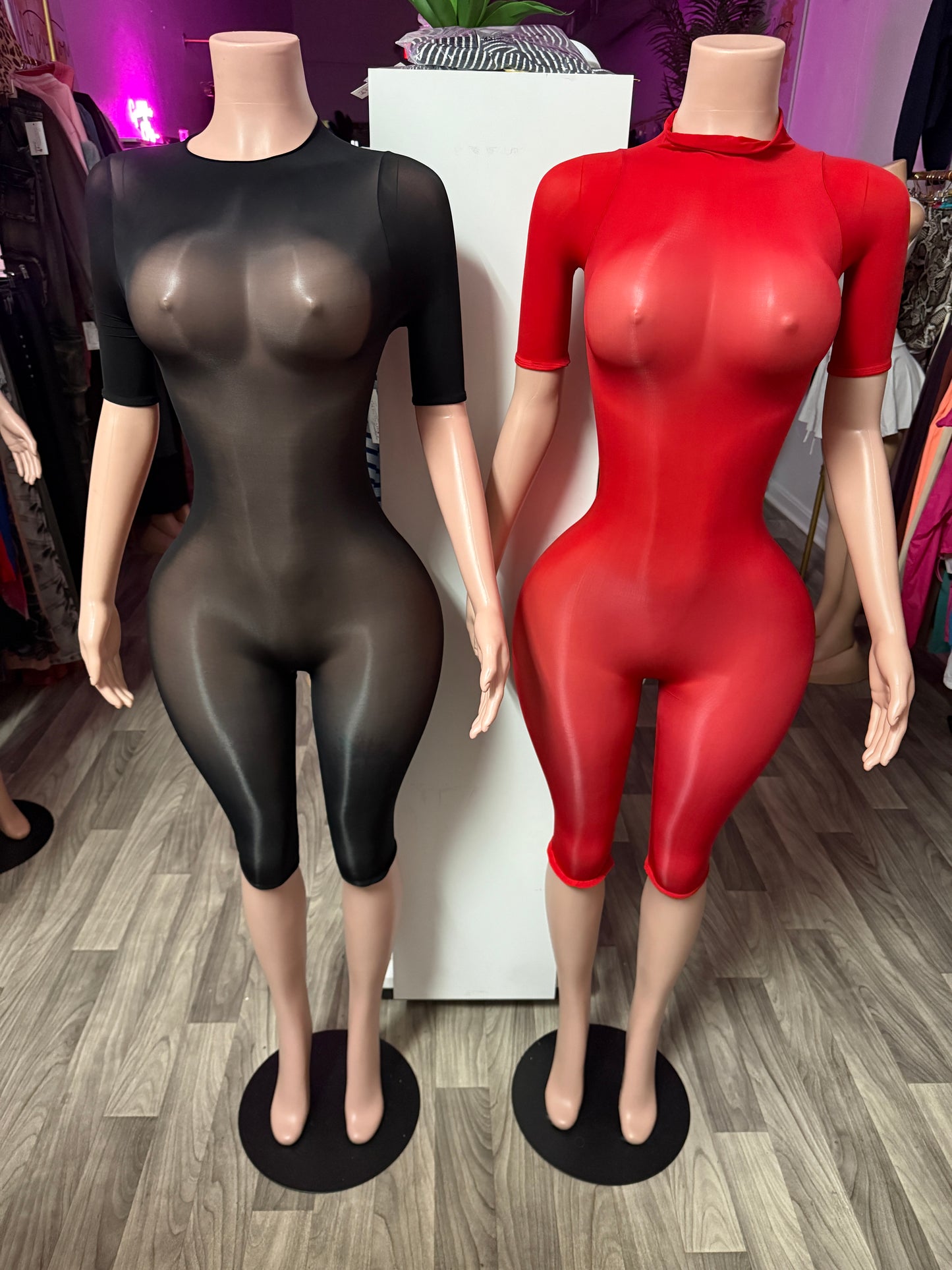 Sculpt & Slay Mock Neck Biker Romper