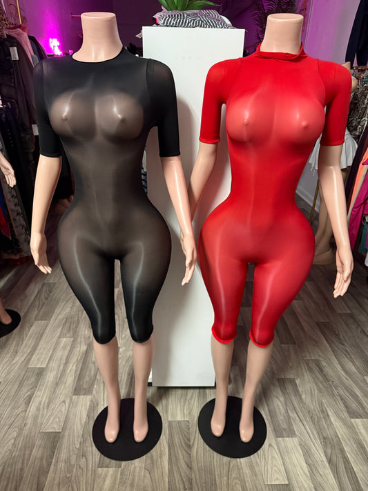 Sculpt & Slay Mock Neck Biker Romper