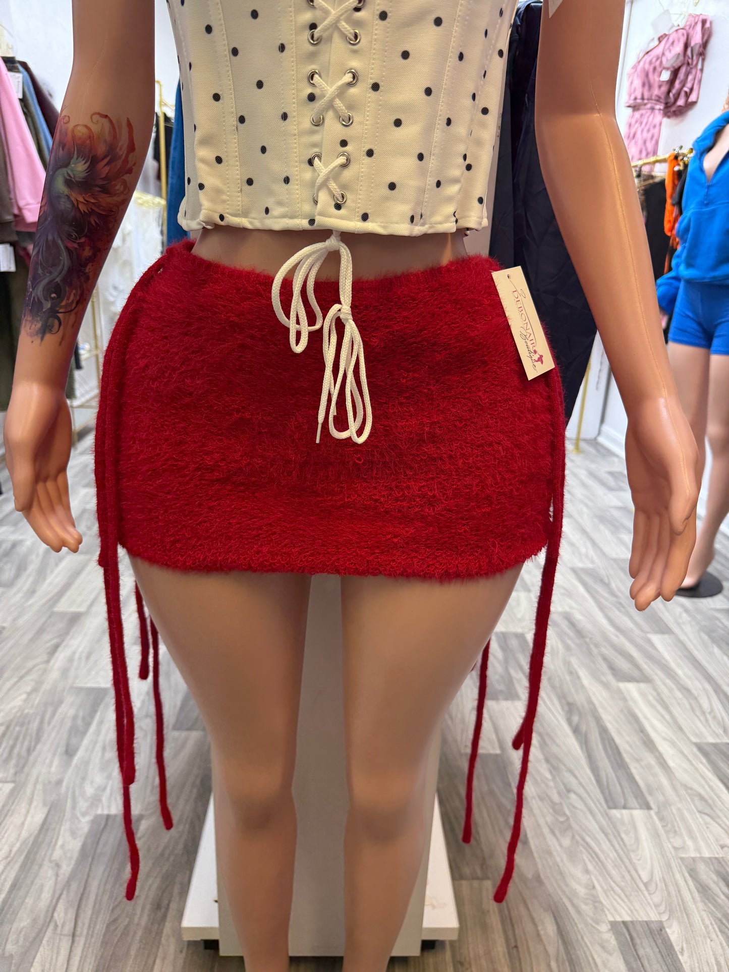 Cozy Crush Fuzzy Side-Tie Mini Skirt