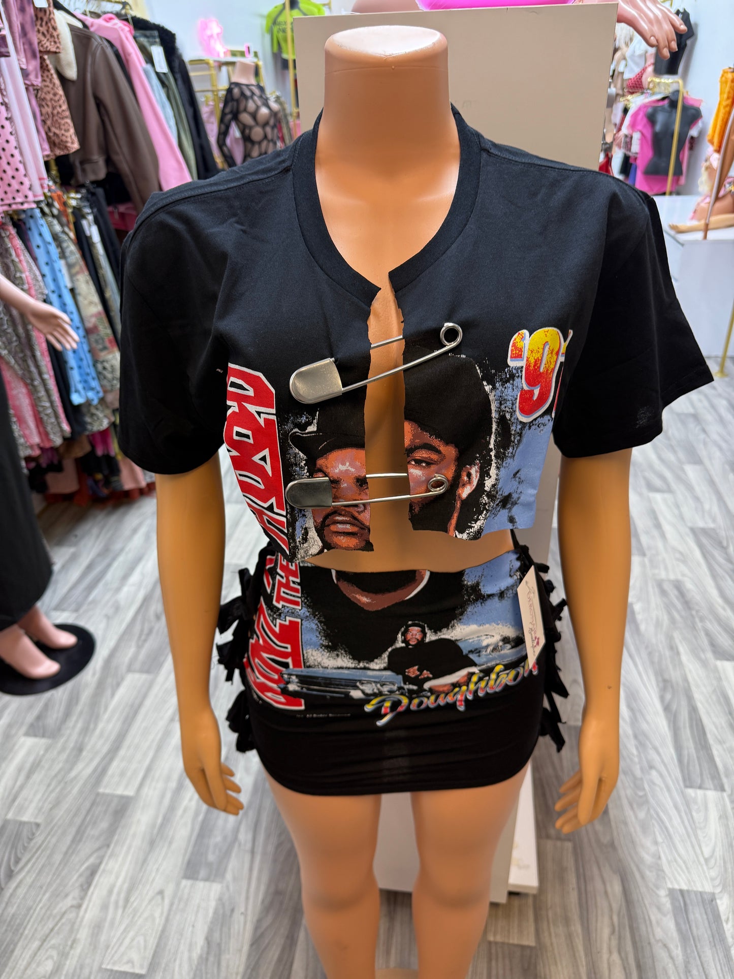 90’s Icon Safety Pin Graphic Skirt Set