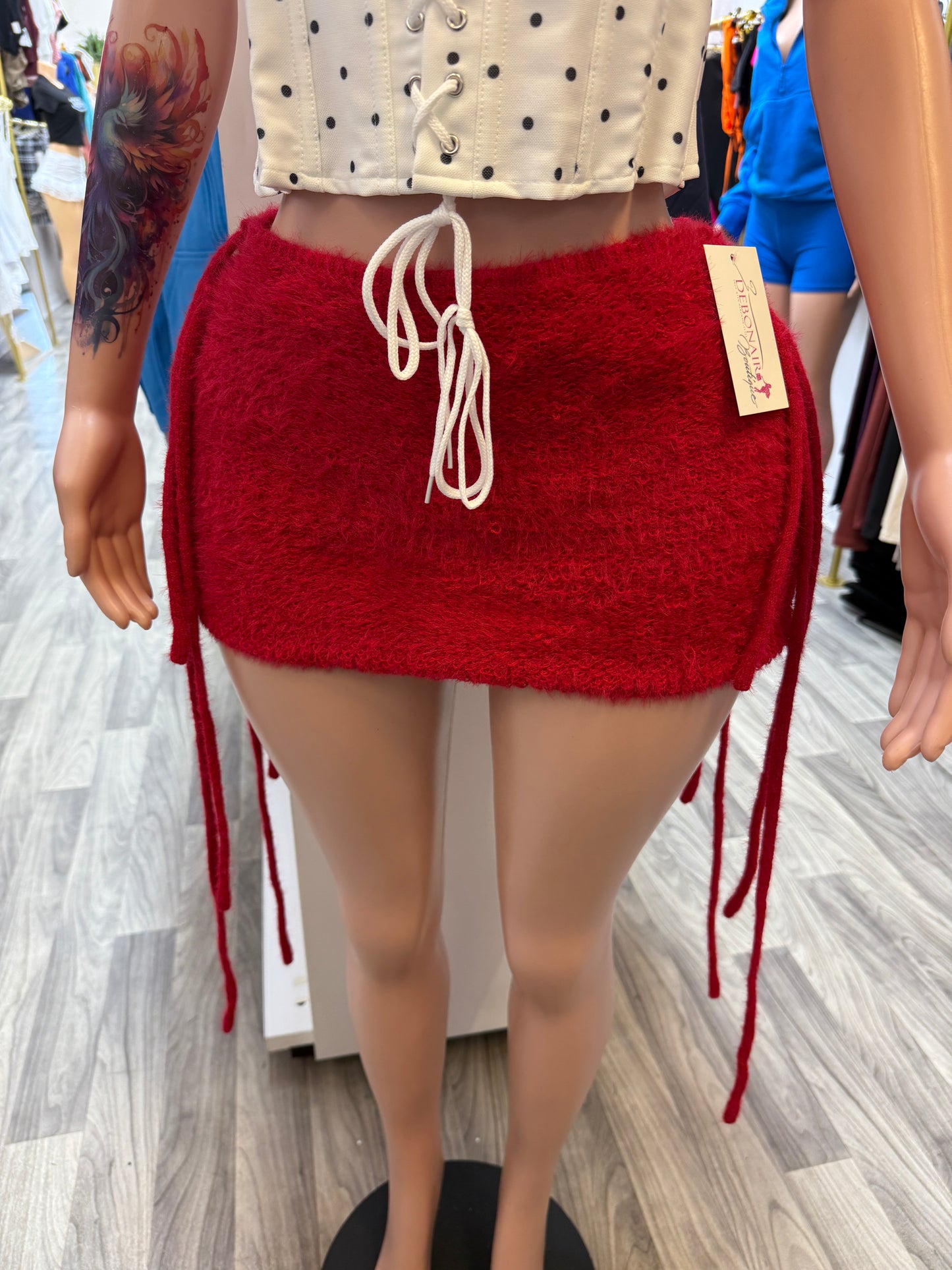 Cozy Crush Fuzzy Side-Tie Mini Skirt