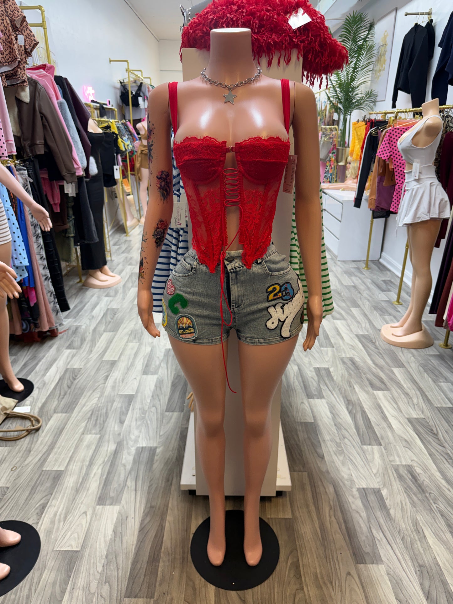 Scarlet Seduction Lace Corset Top