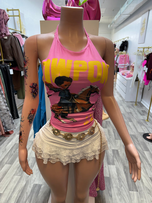Cowgirl Barbie Graphic Halter Top 💕🐎✨