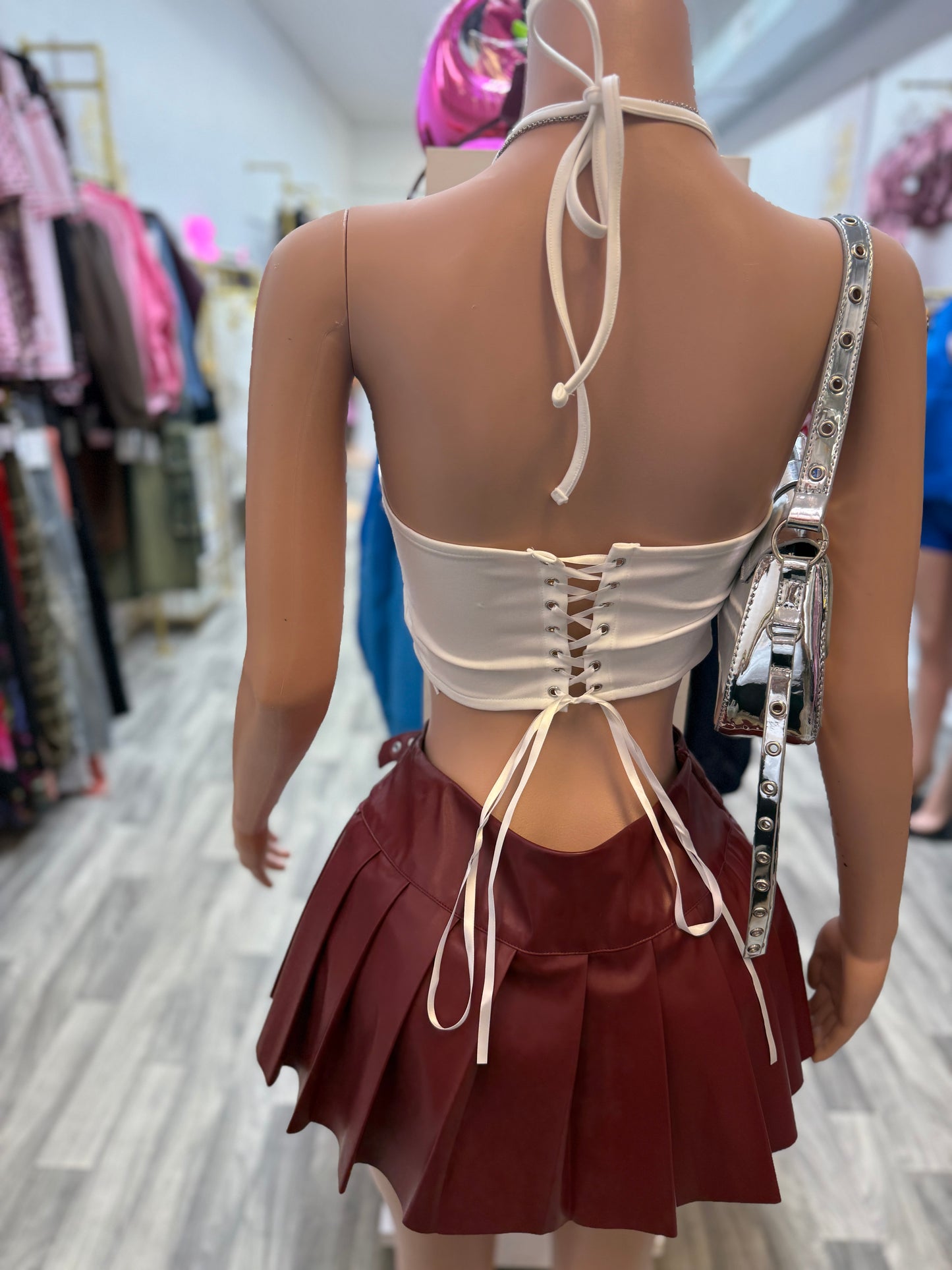 Play Hard Chain Halter Corset Top