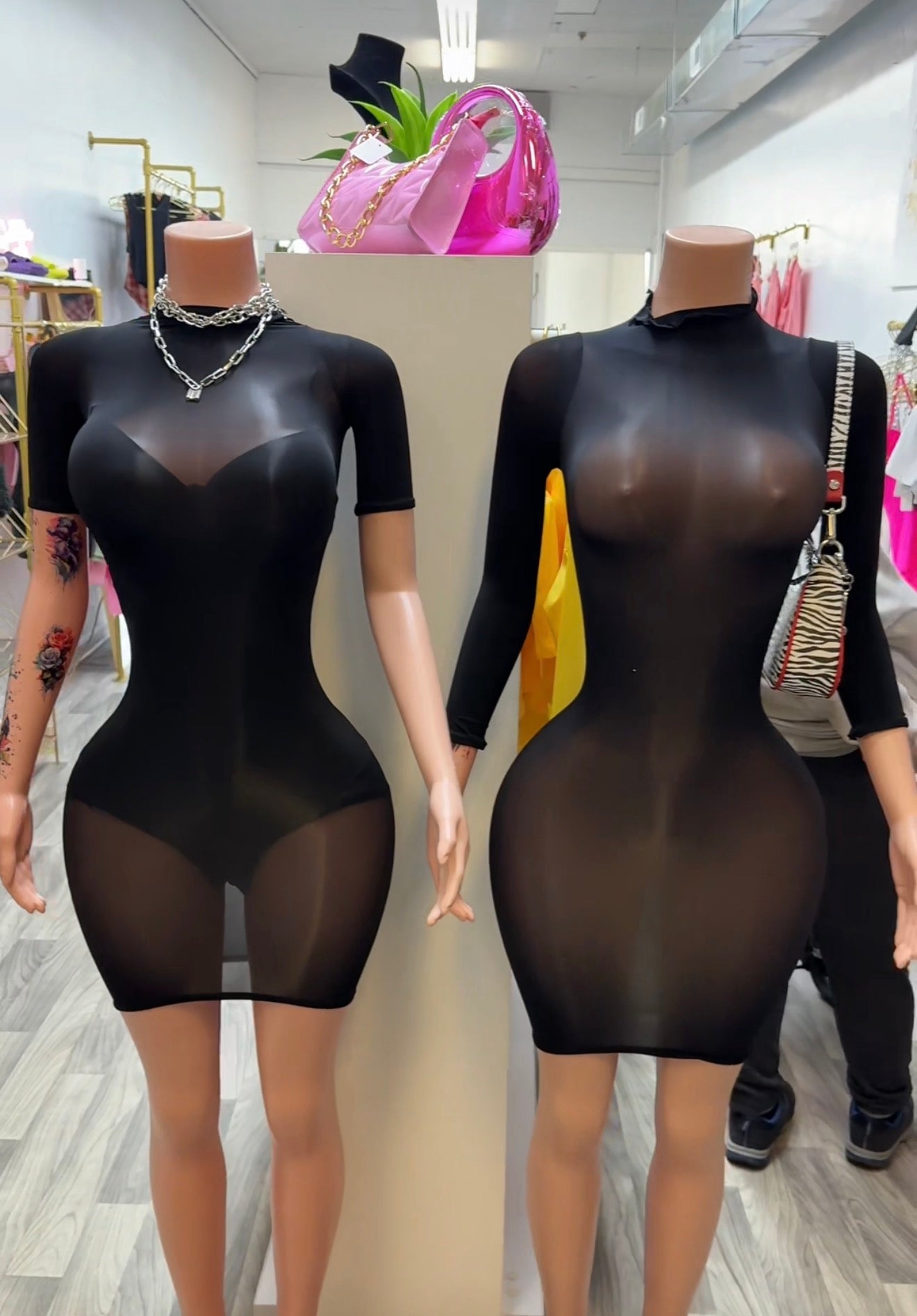 Second Skin Sheer Mesh Mini Dress (Bodysuit underneath sold separately)