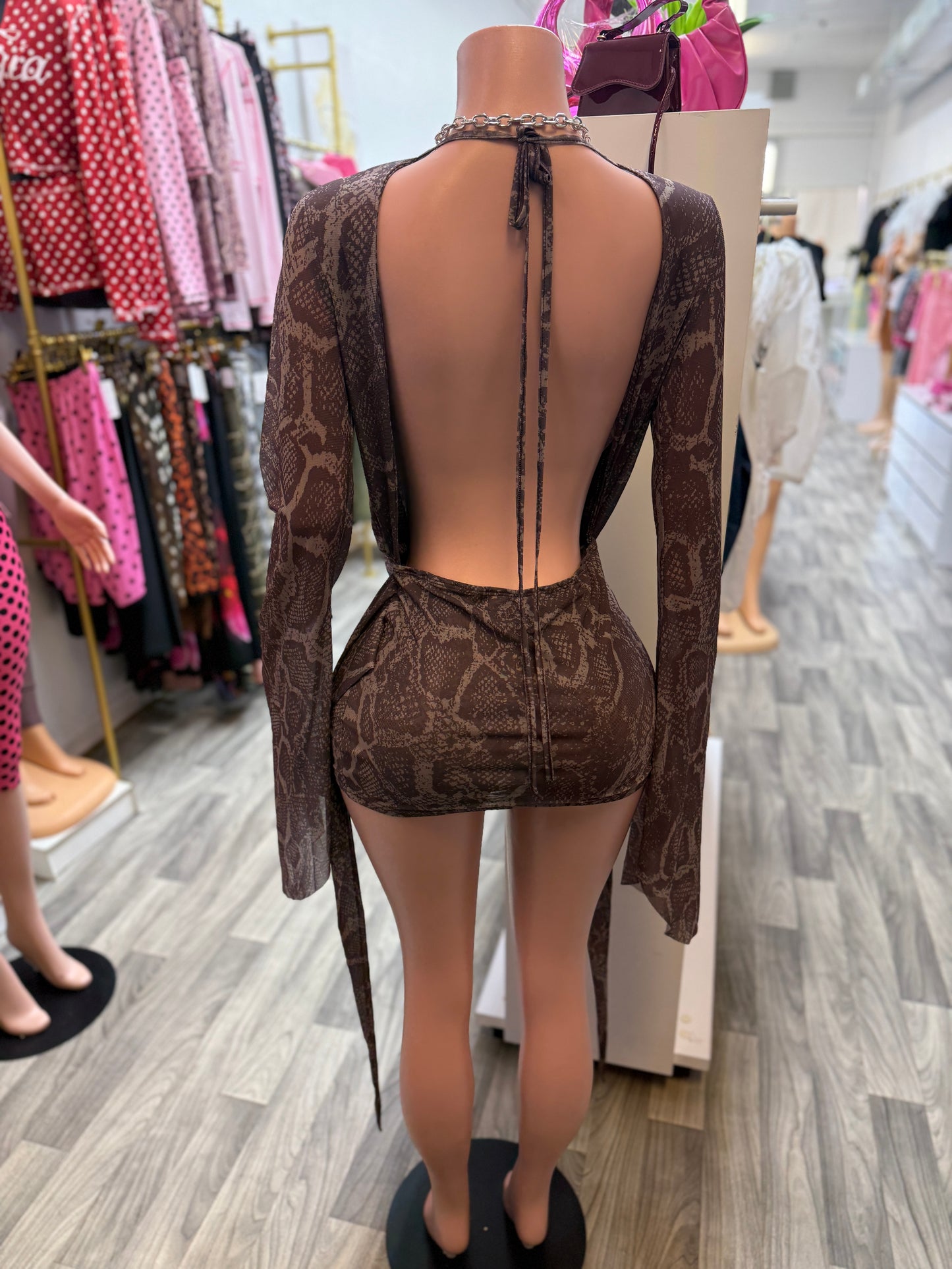 Venomous Desire Open Back Mini Dress
