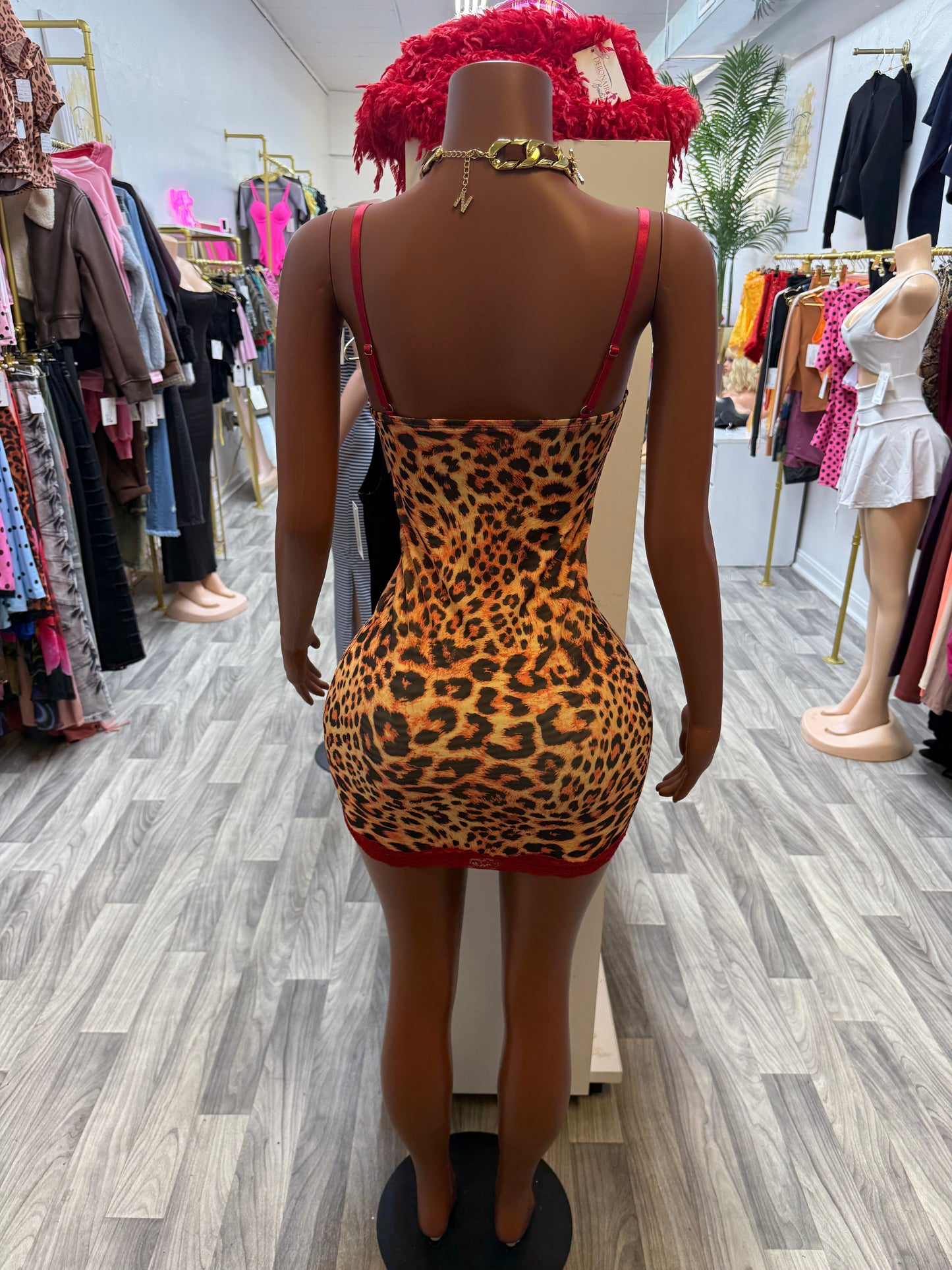 Wild Romance Lace Leopard Bodycon Mini Dress