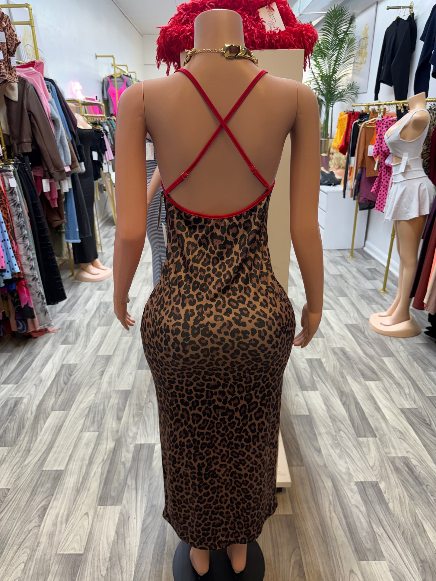 Fierce Attraction Leopard Print Maxi Bodycon Dress