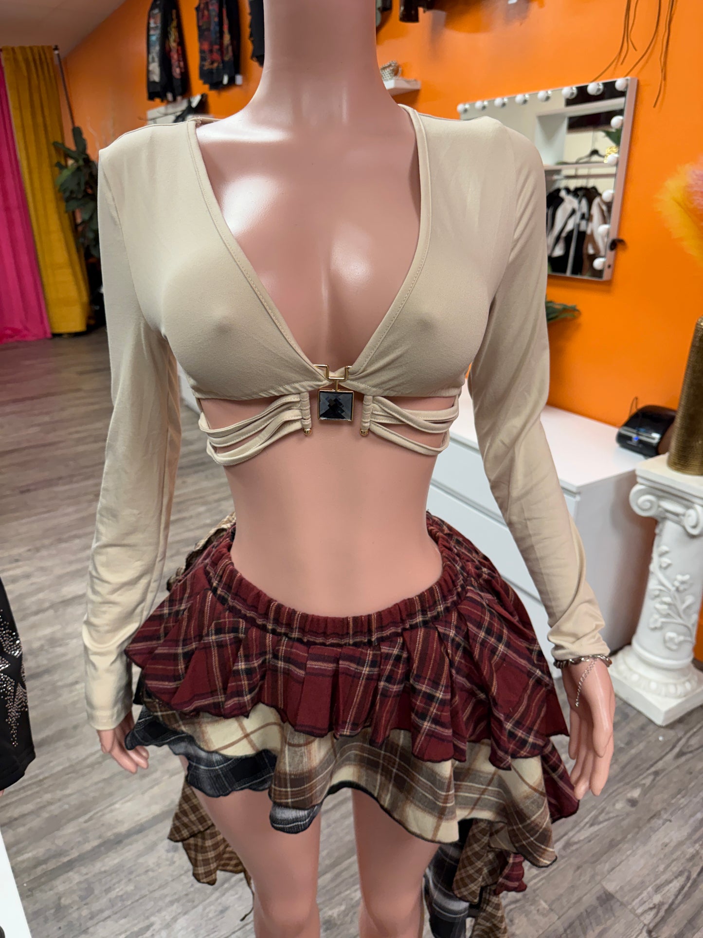 Nude Crop Top