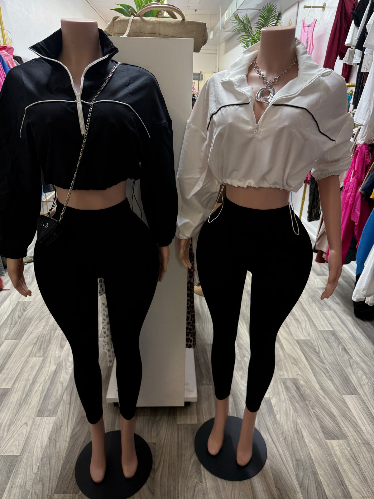 Jet Set Cropped Windbreaker & Ribbed Legging Set