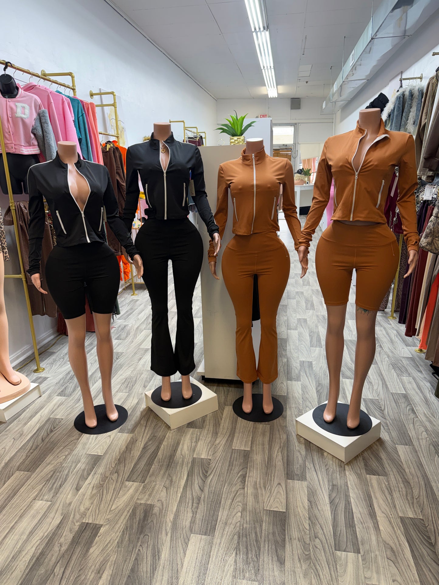 Women’s 2-Piece Active Set | Zip-Up Jacket & Flare Leggings